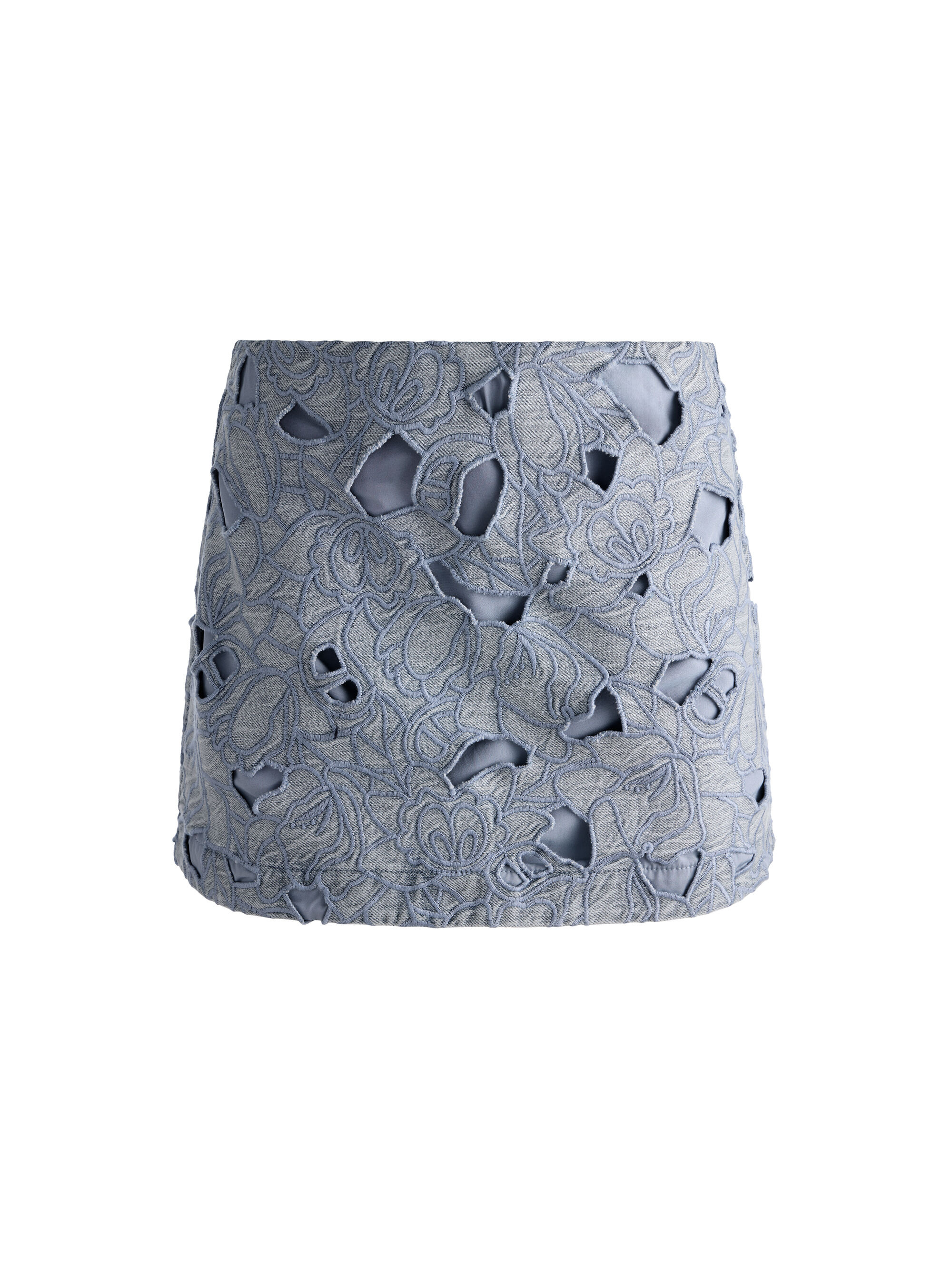 rubi laser-cut denim skirt