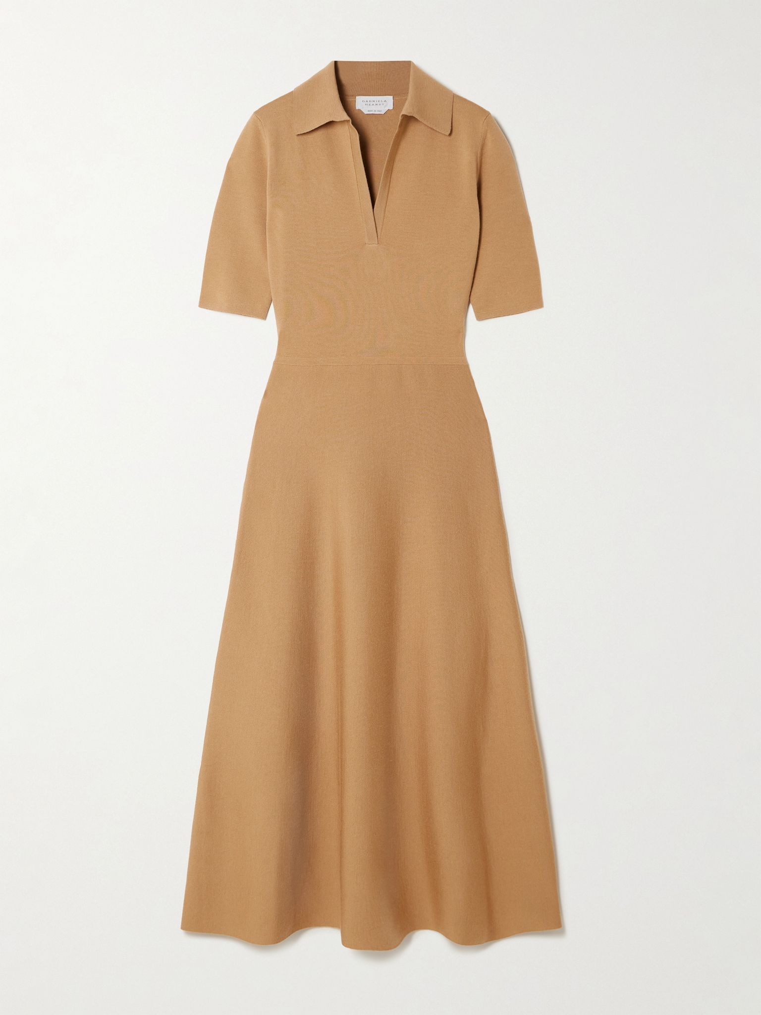 bradley wool, silk and cashmere-blend midi dress camel