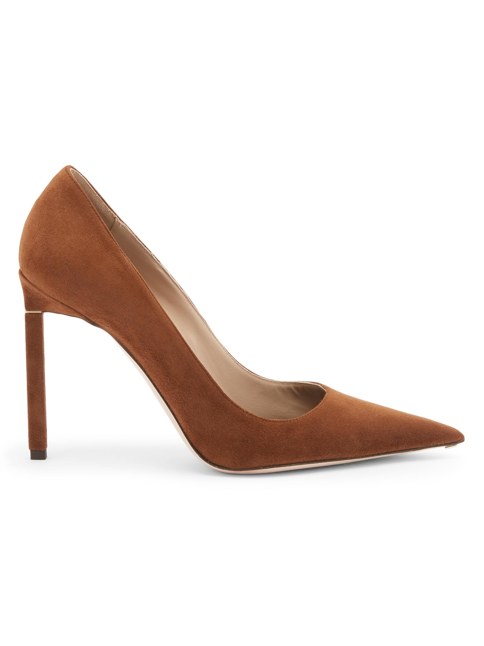 women's 85mm suede stiletto-heel pumps - dark whisky