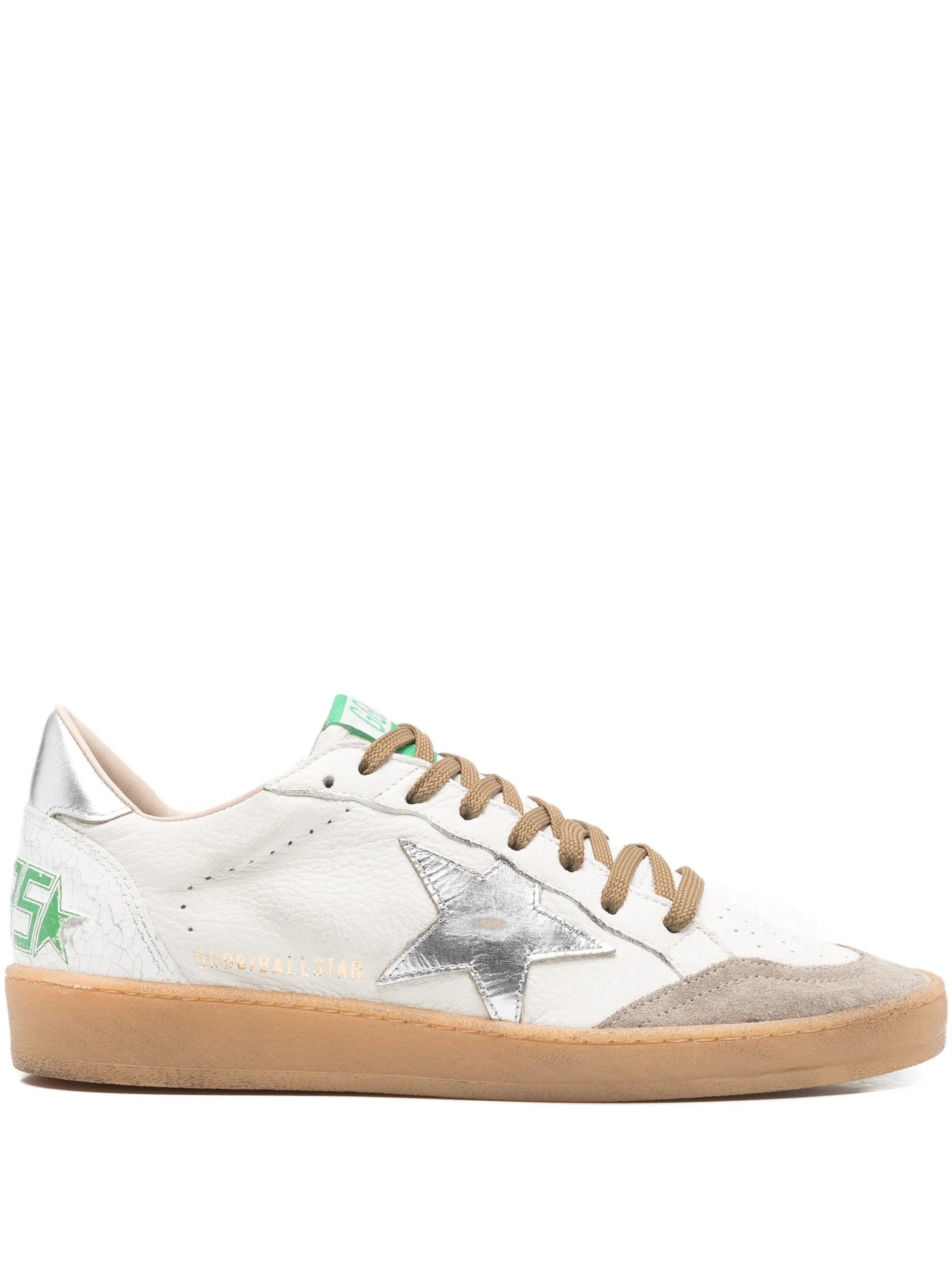 golden goose star-applique leather sneakers