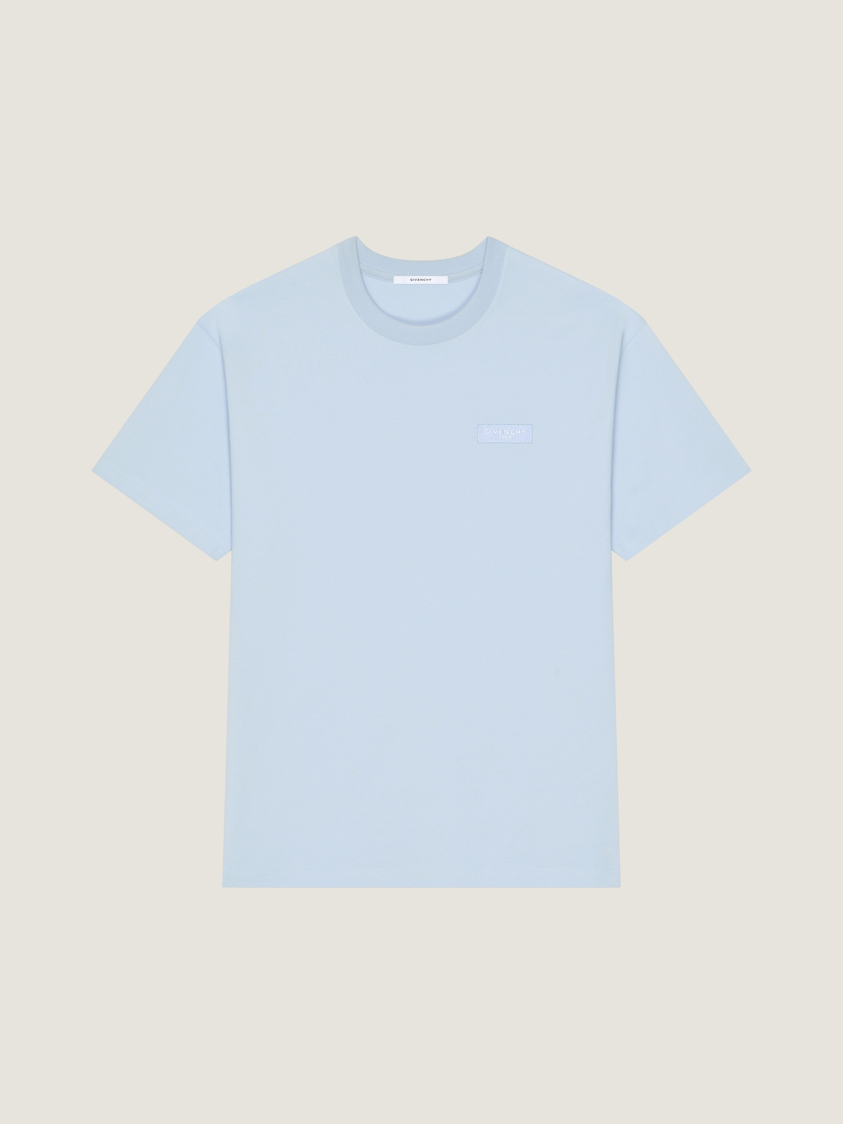 t-shirt in cotton with givenchy paris gros grain