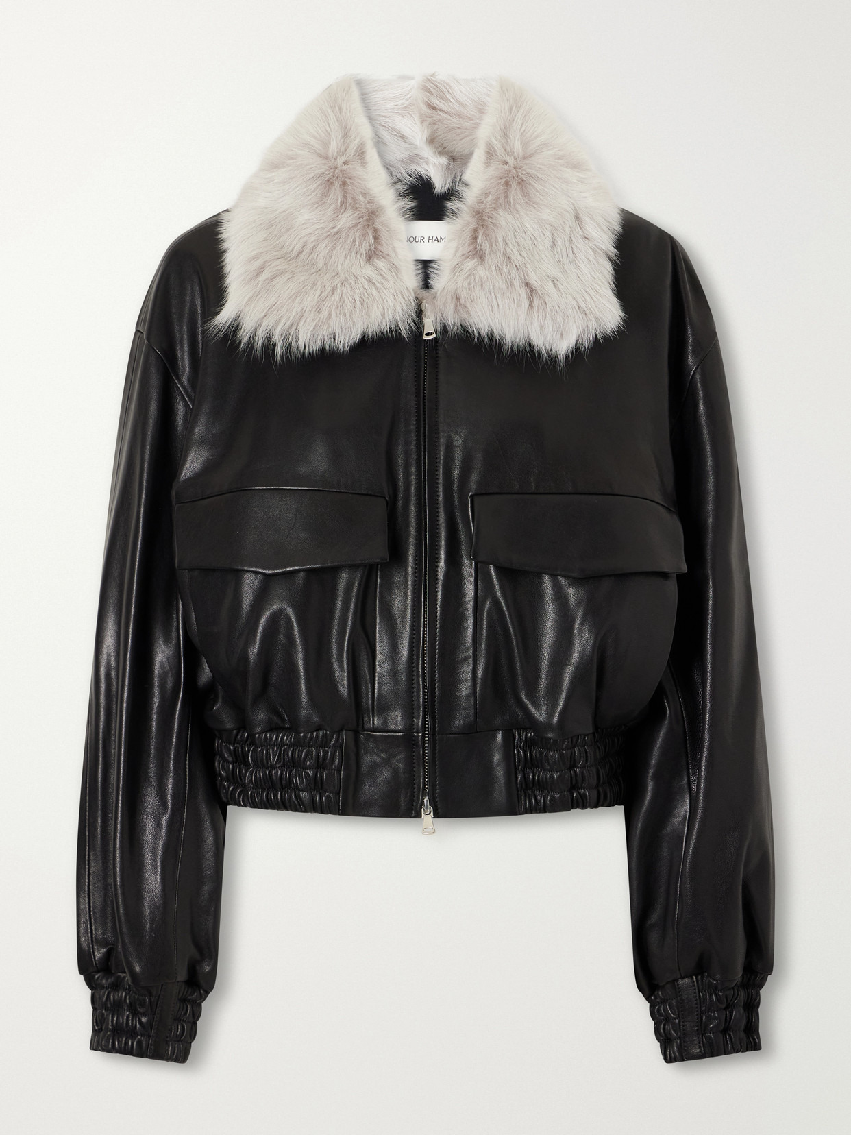 ellery shearling-trimmed leather jacket