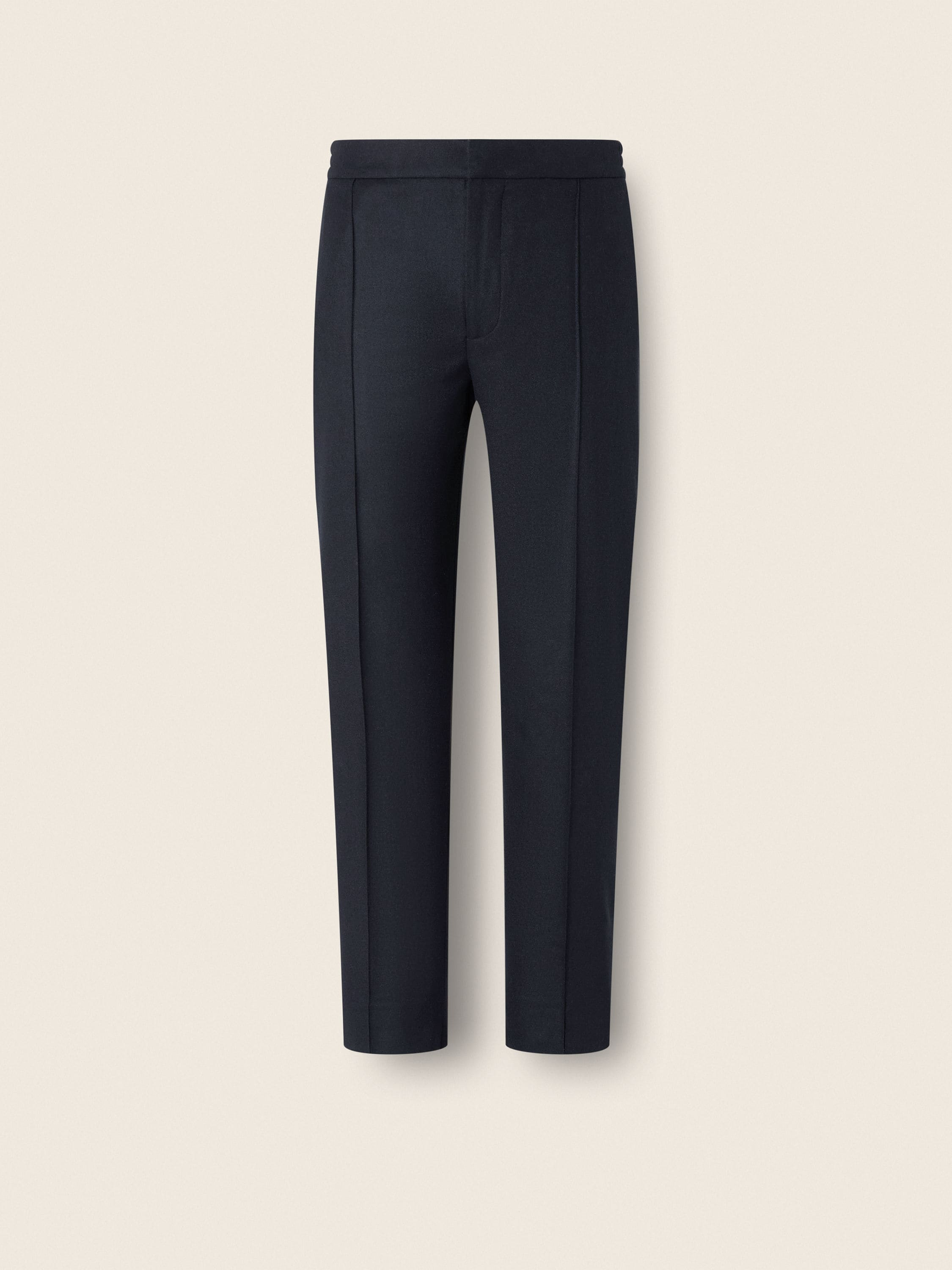 navy blue wool silk and cashmere pants