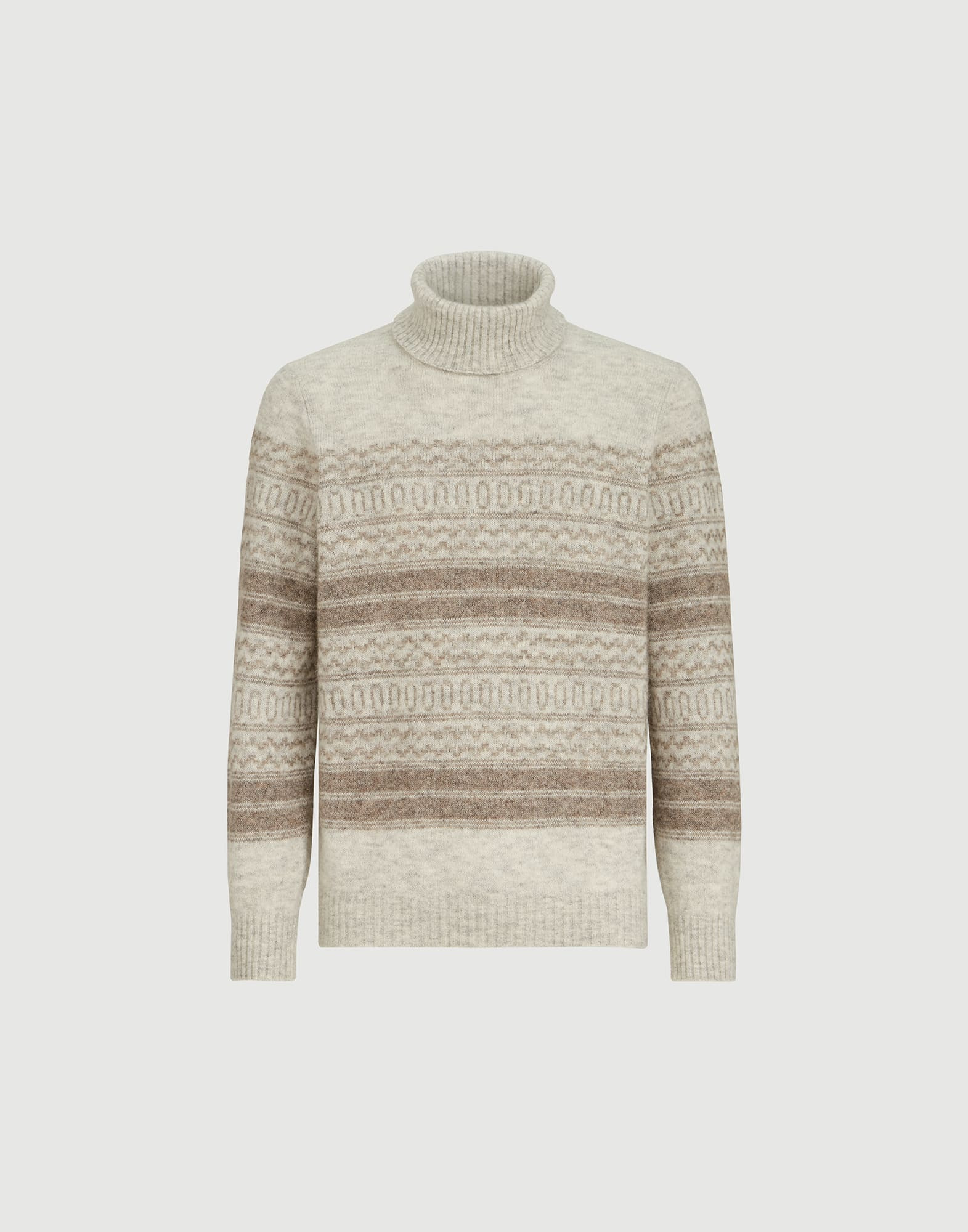 alpaca, cashmere and wool nordic jacquard turtleneck sweater