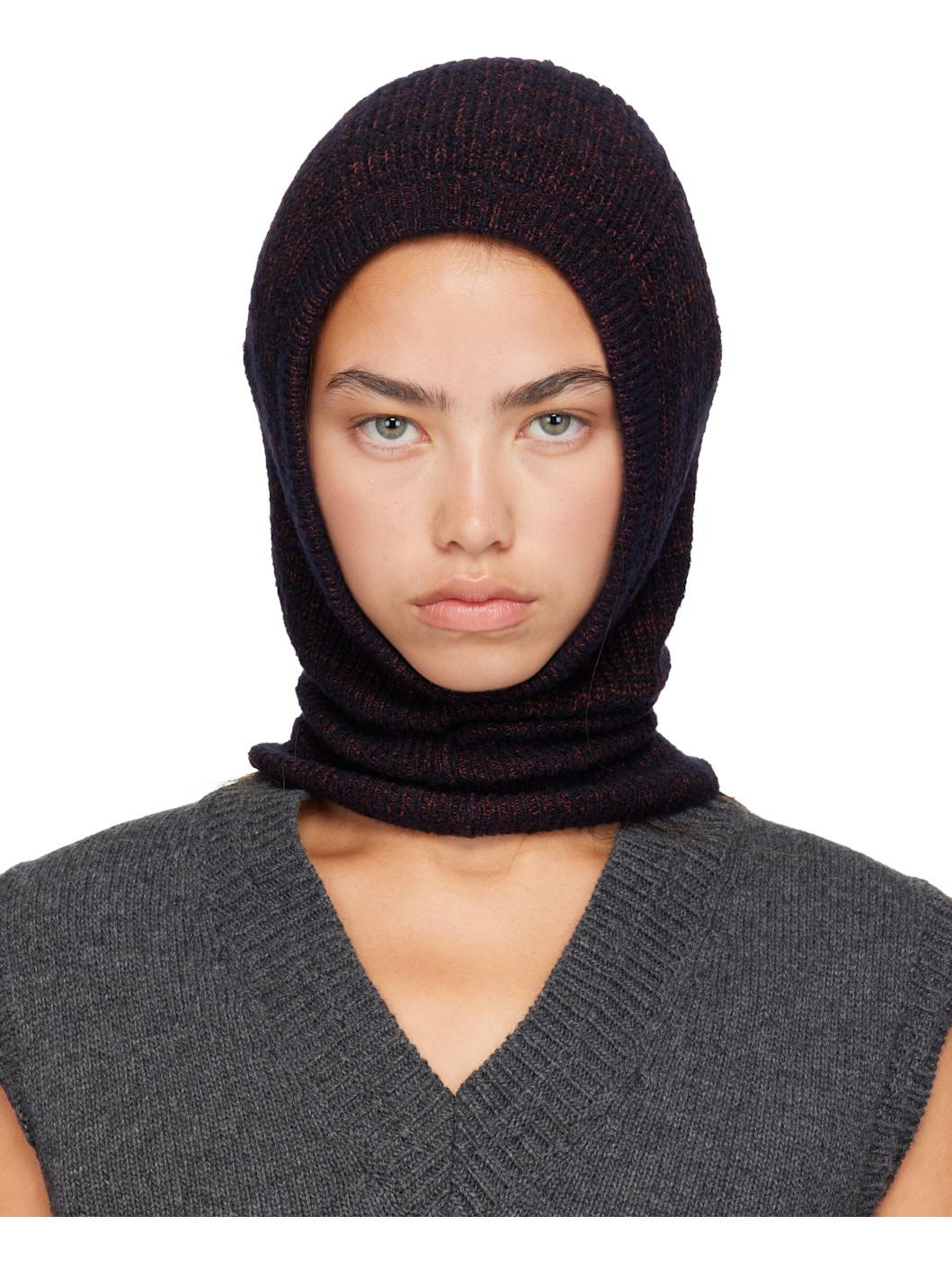 burgundy wool cotton balaclava