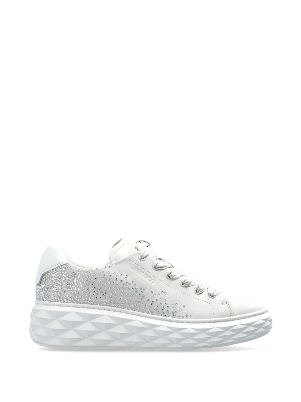 diamond light maxi crystal-embellished leather sneakers