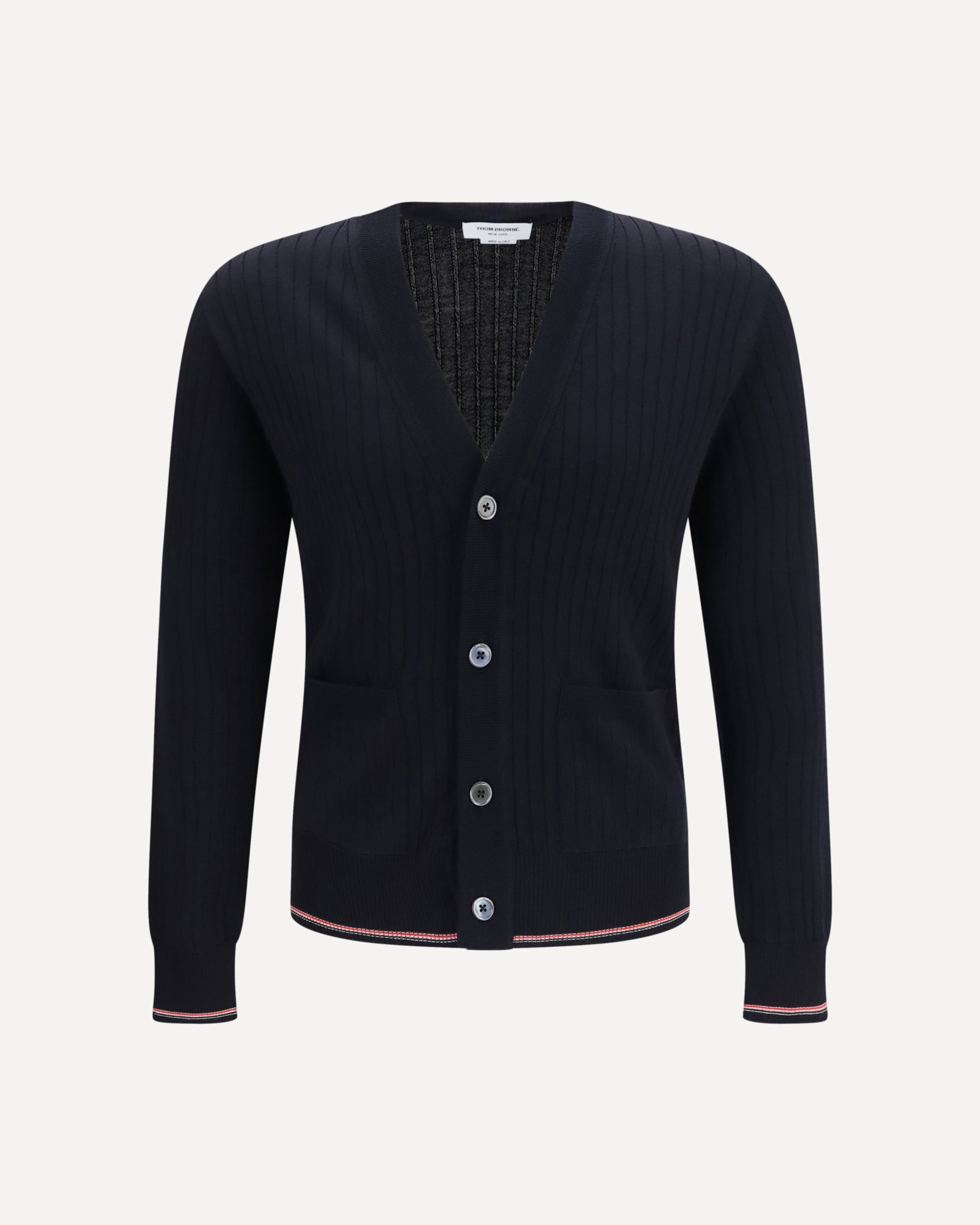ribbed merino wool cardigan