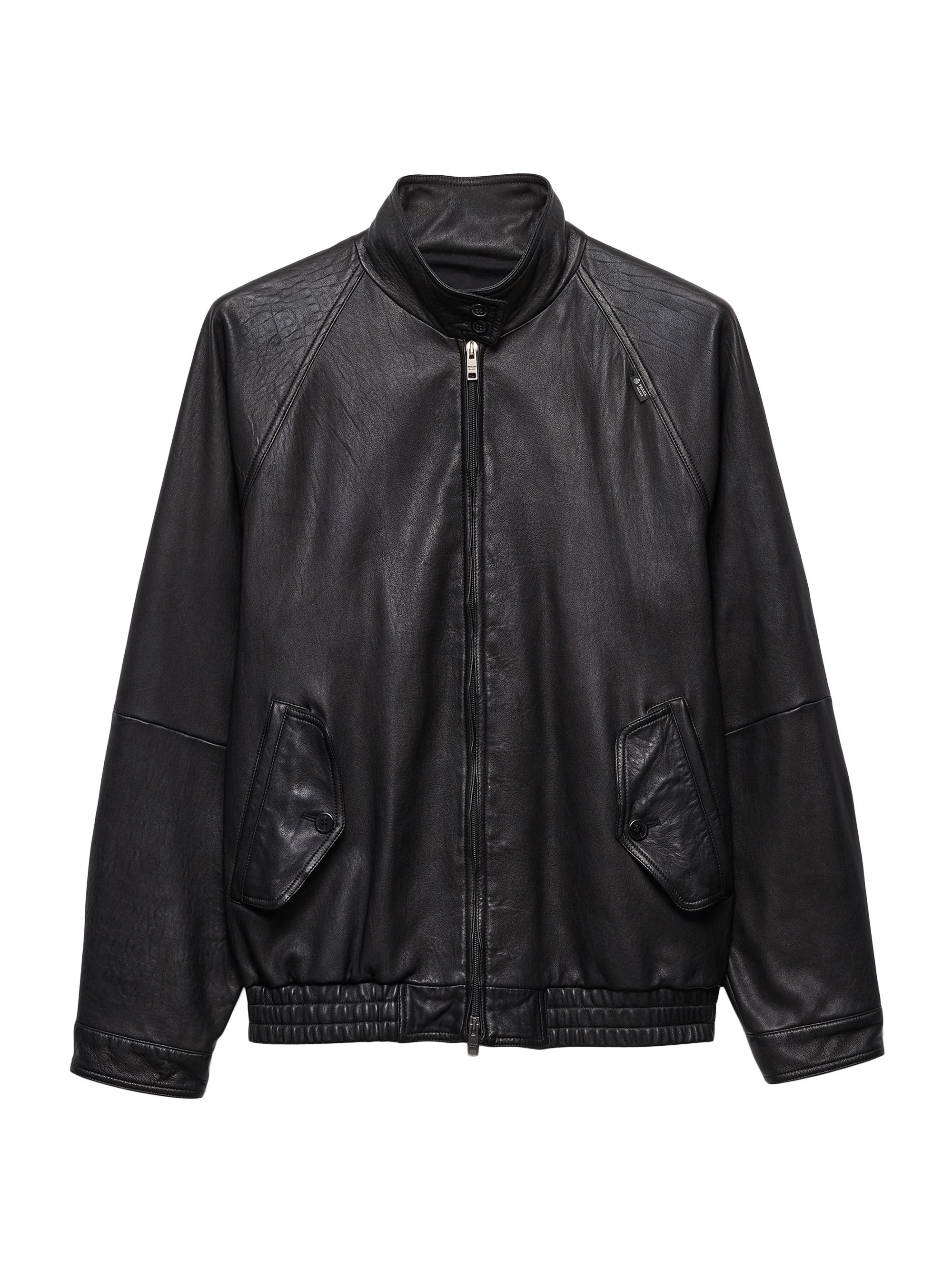 women's nappa leather blouson jacket - black