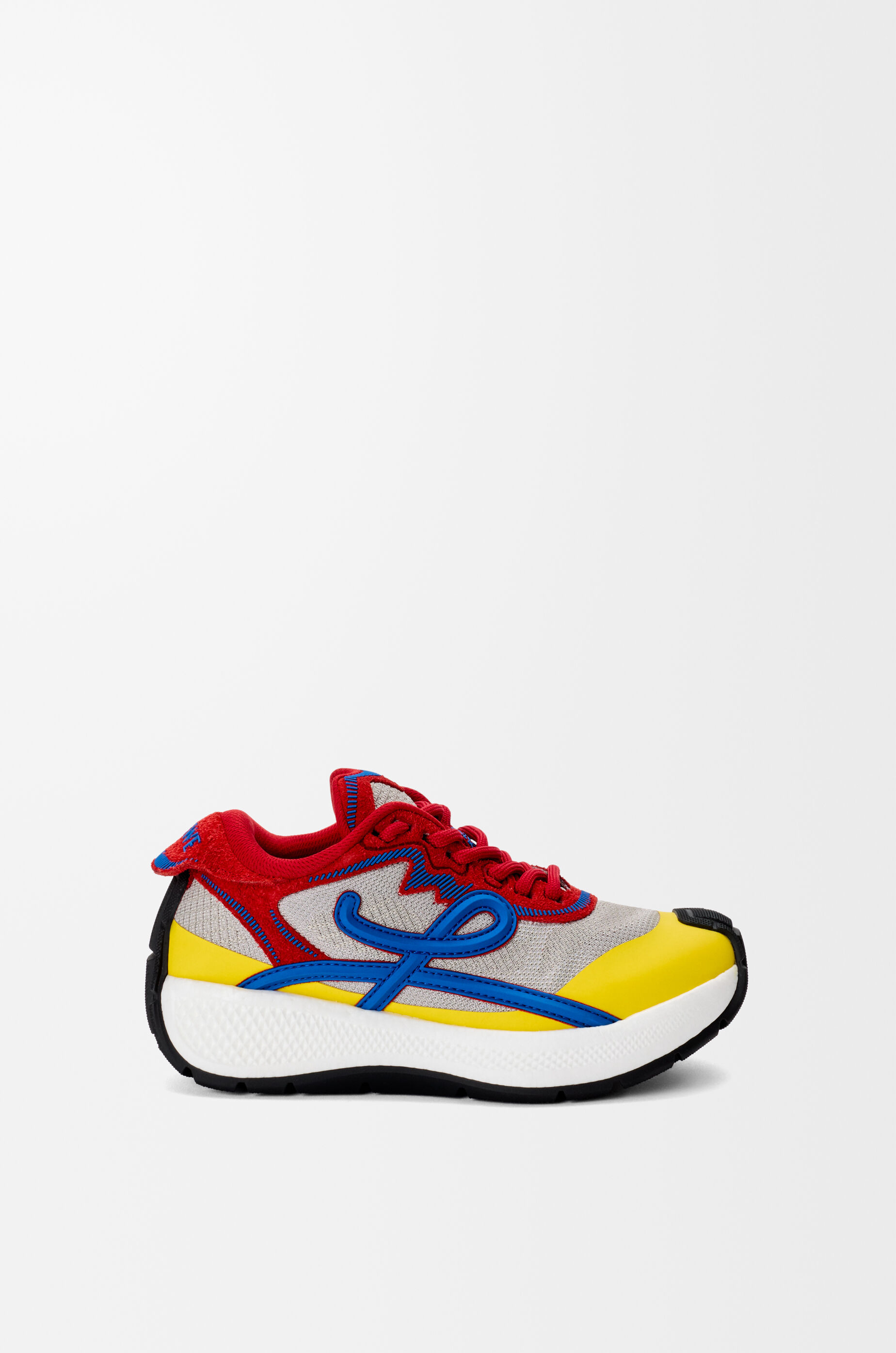 pogo sneaker in technical knit and suede