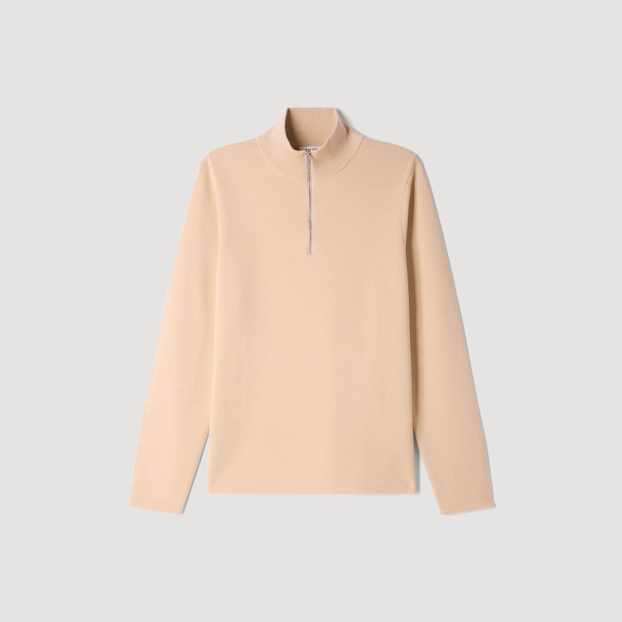 wool sweater with zip collar