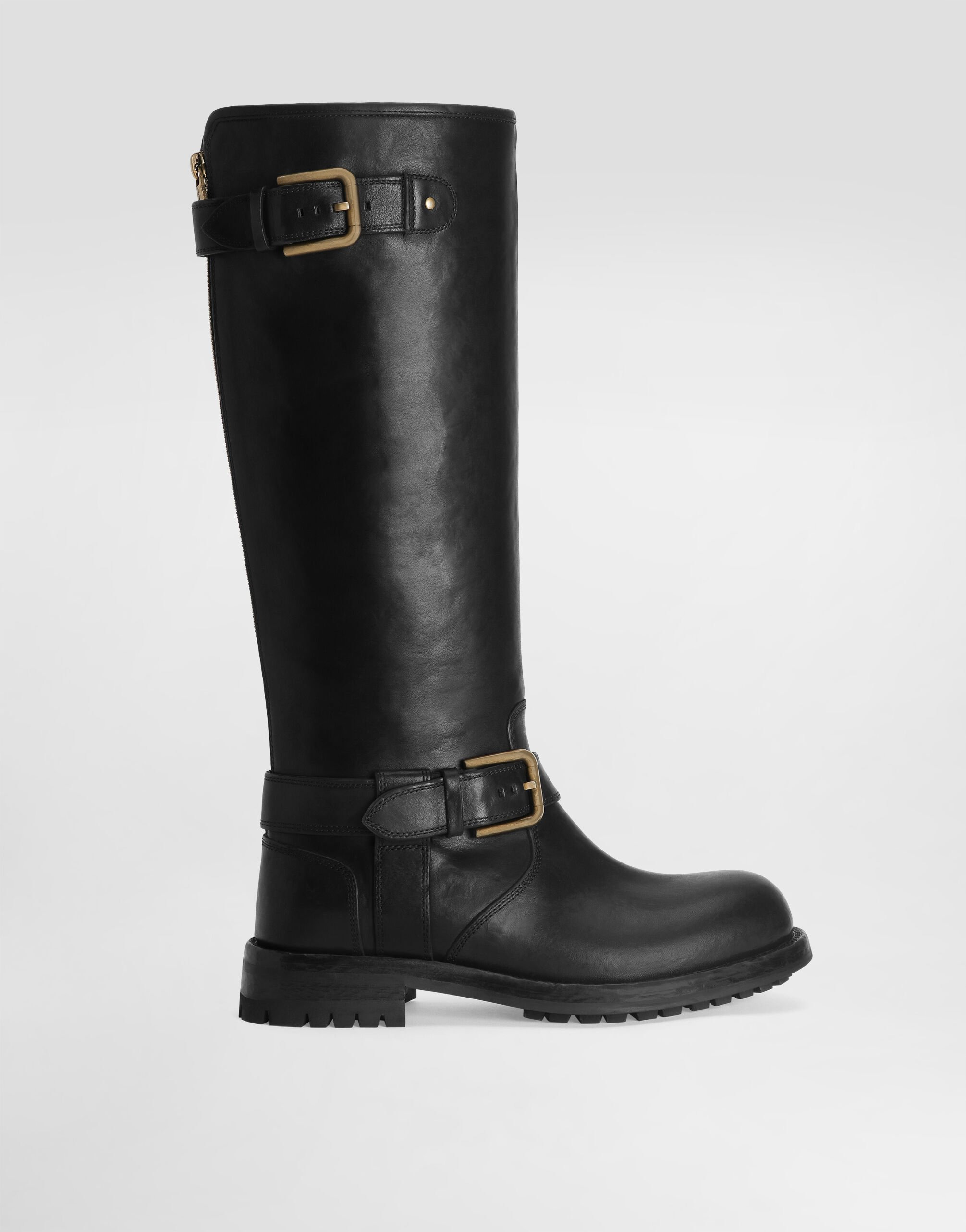 calfskin biker boots