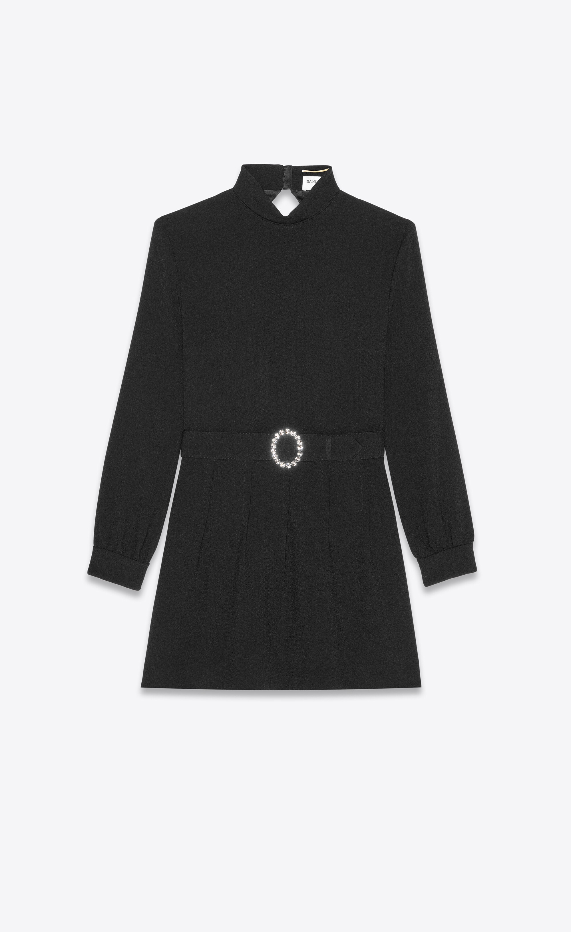 short backless dress in sablé saint laurent