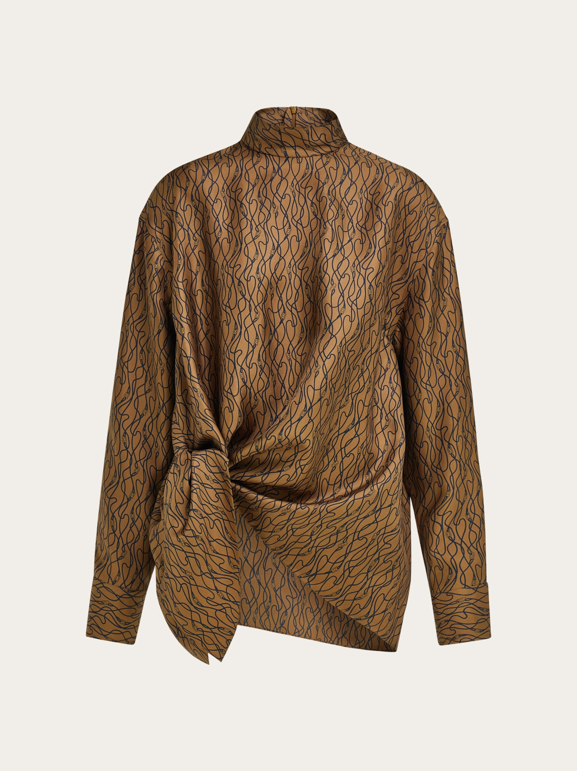 silk shirt with side knot