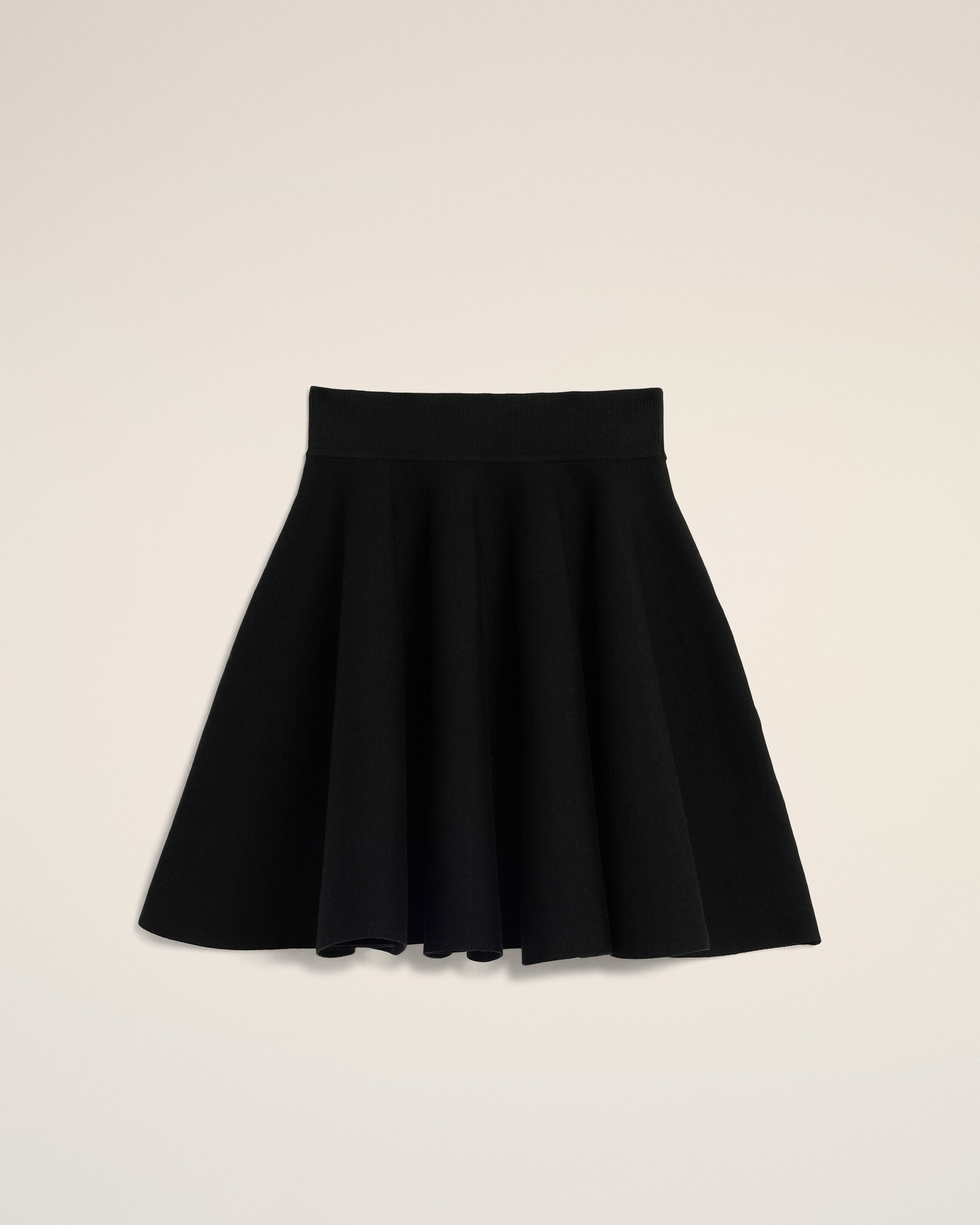 black a-line cotton skirt