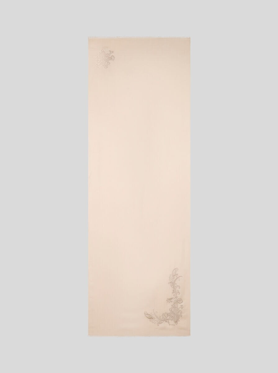 cashmere and silk scarf with embroidery