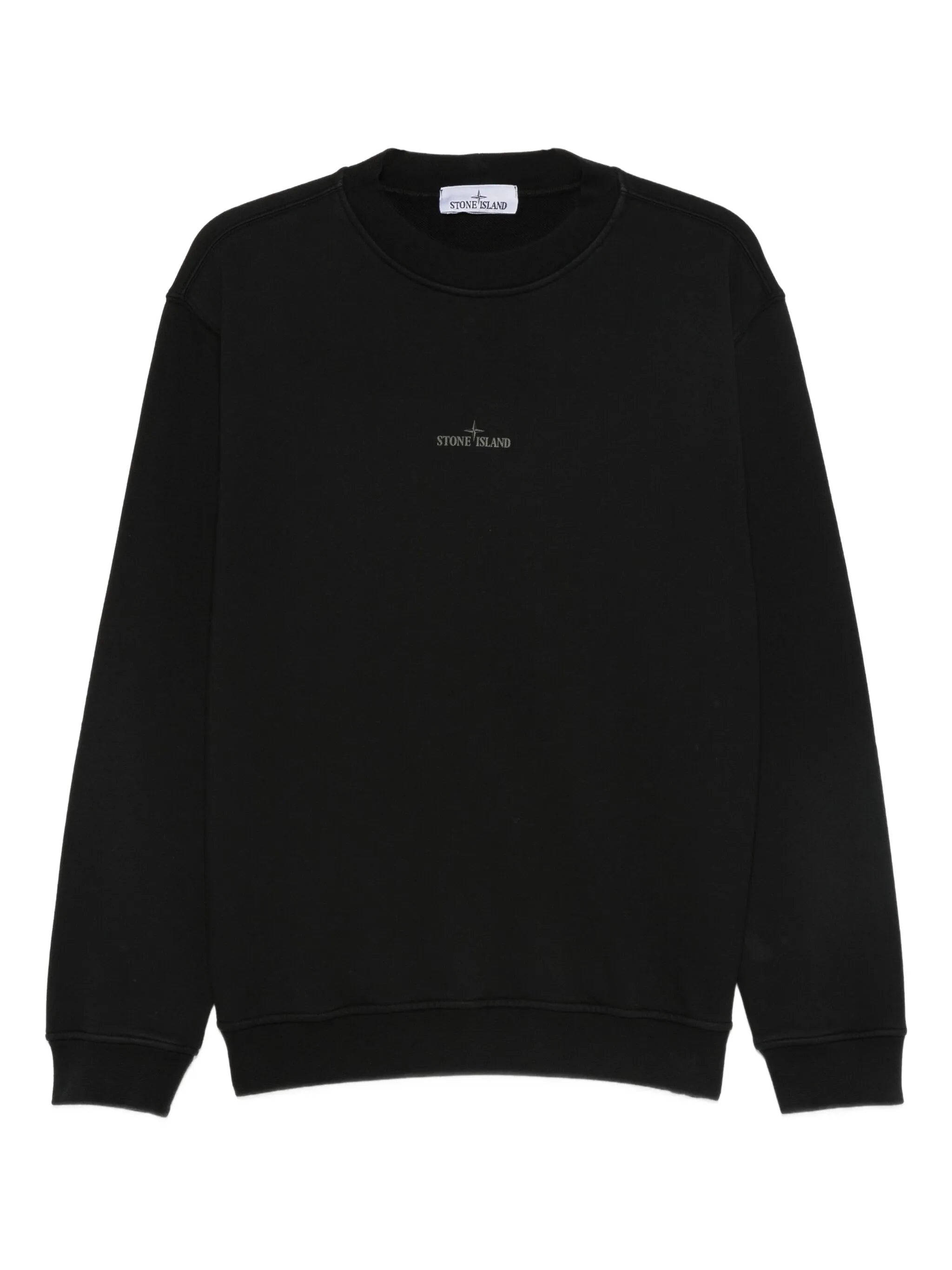 stone island logo-embroidered cotton sweatshirt