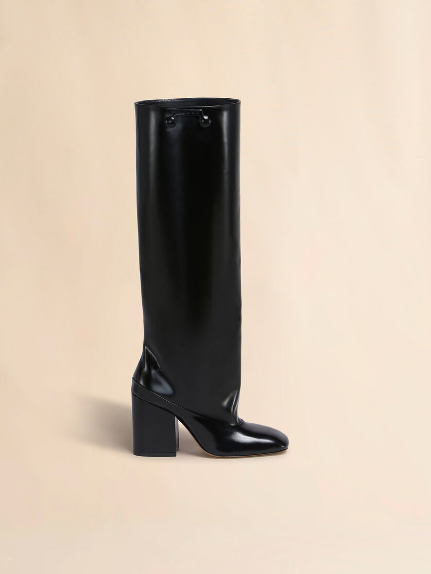 black leather trunkaroo knee-high boot