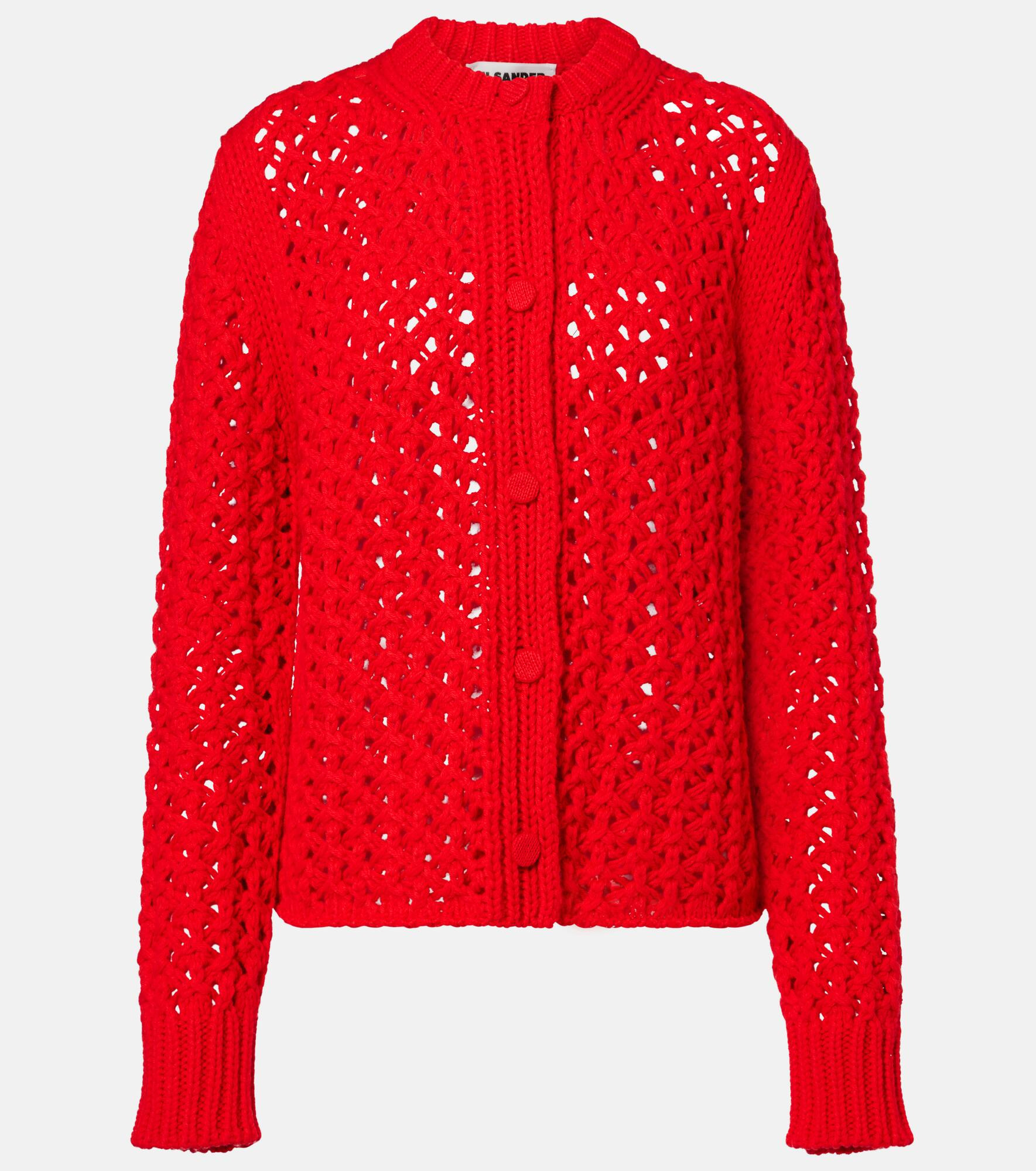 open-knit wool cardigan