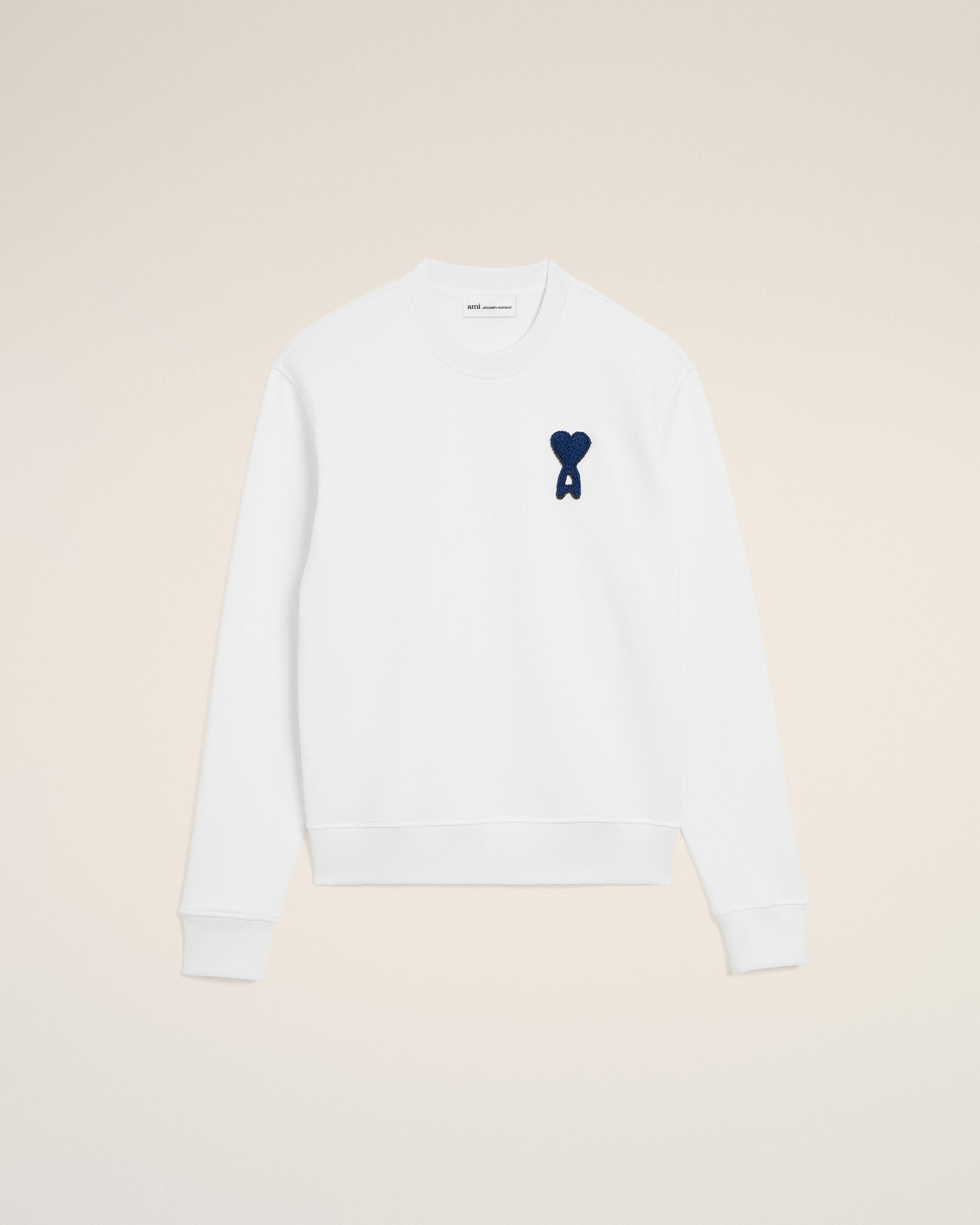 white cotton knitted ami de coeur sweatshirt