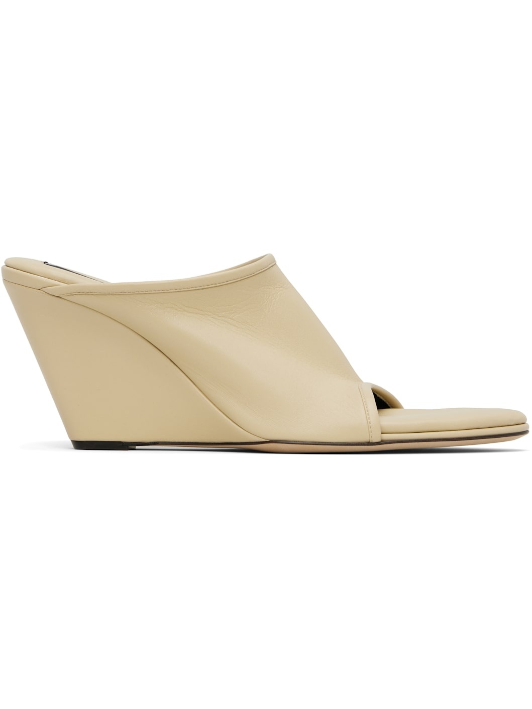 beige 75mm stretch mules
