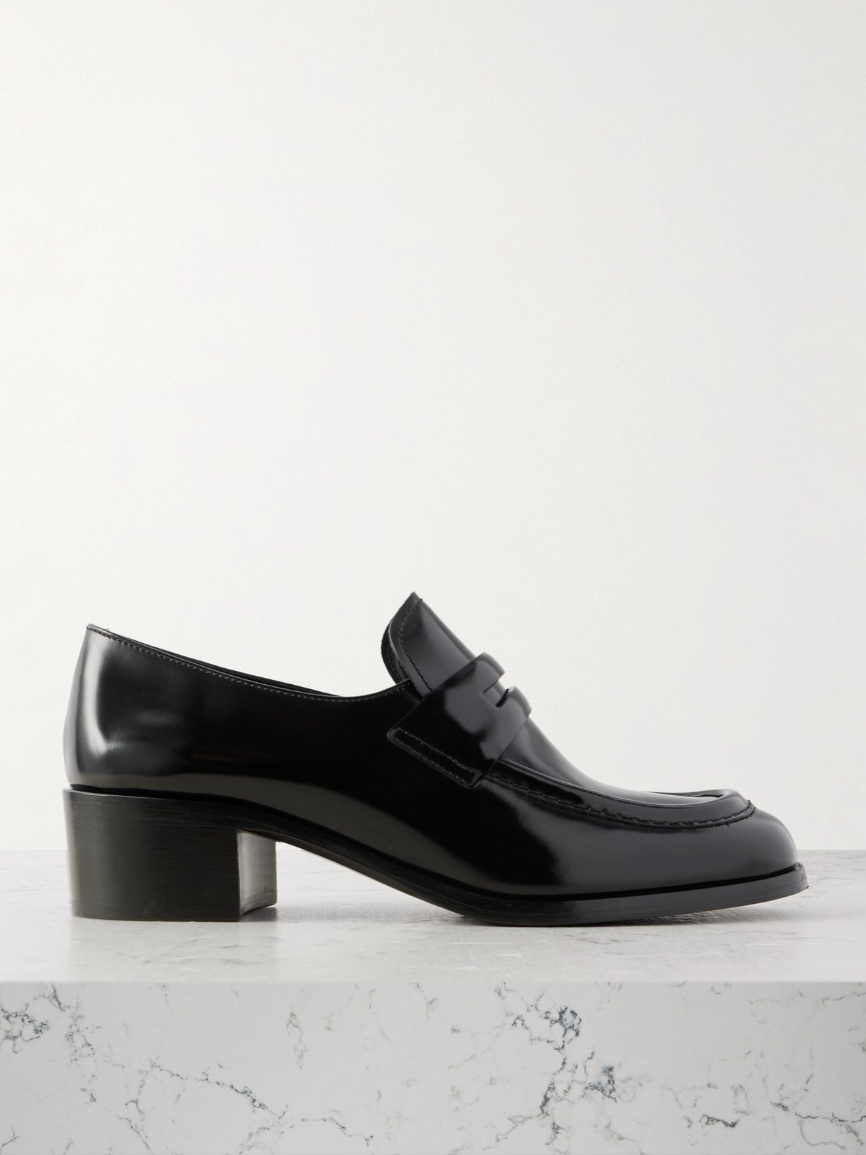 prudence glossed-leather loafers