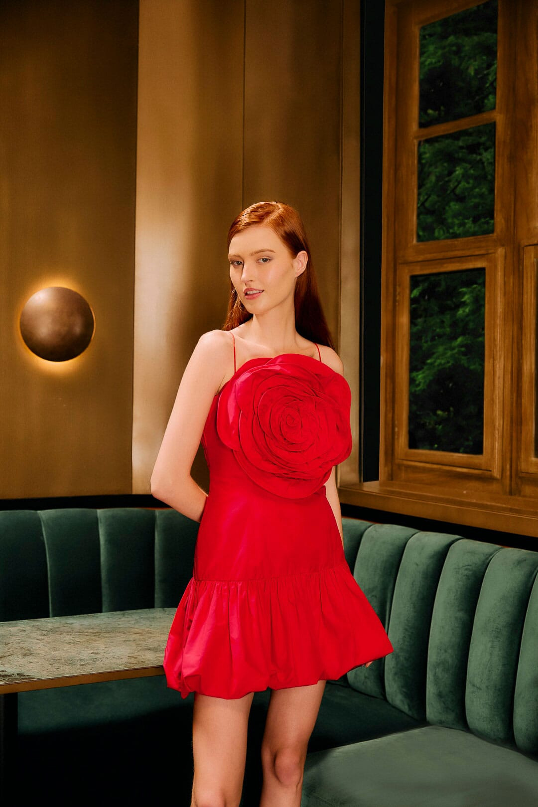 red balloon mini dress