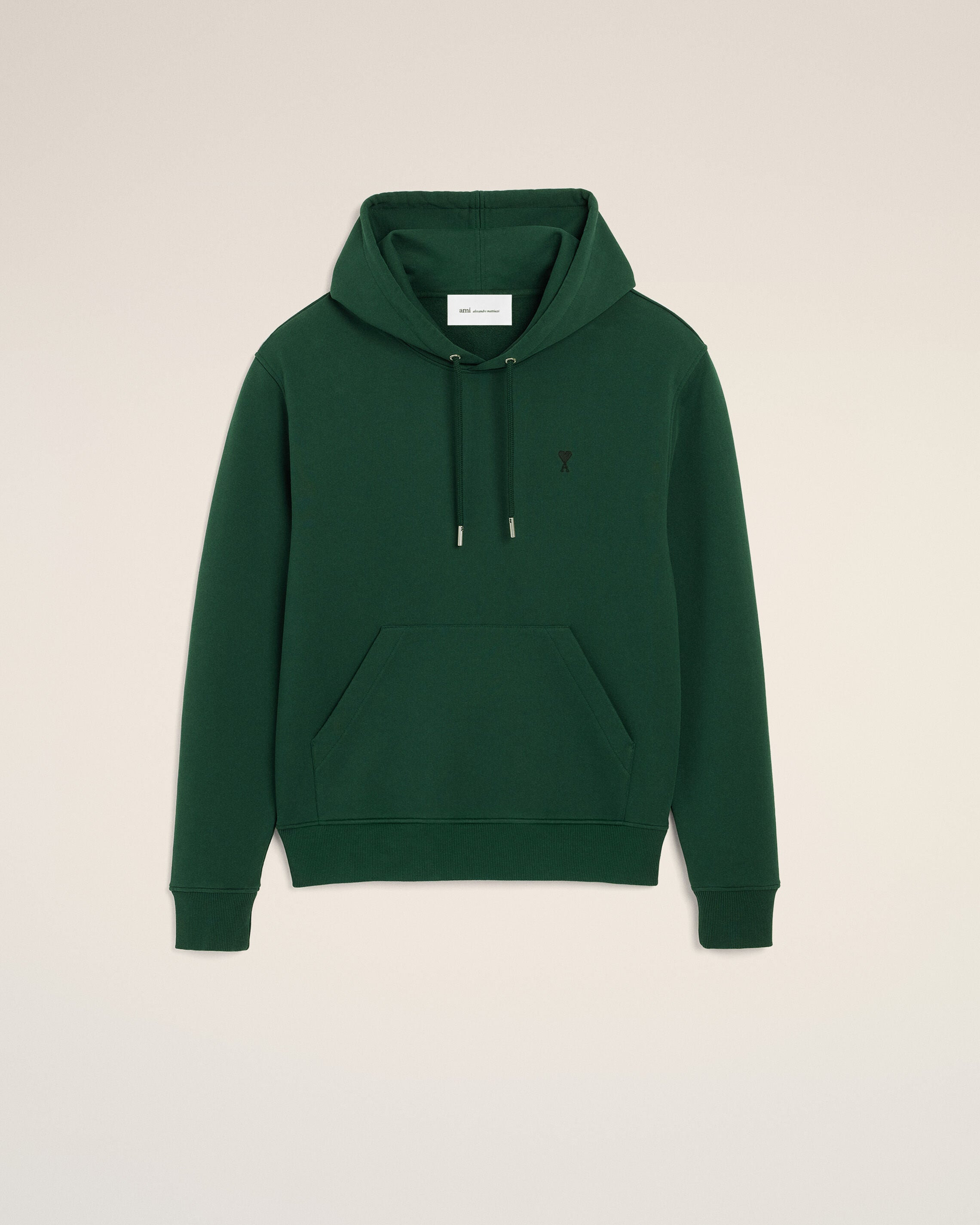 green cotton hoodie with ami de coeur