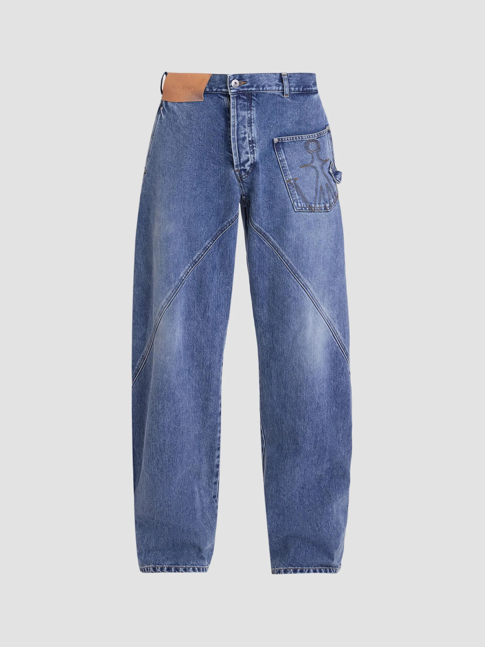 men's twisted workwear jeans - medium blue