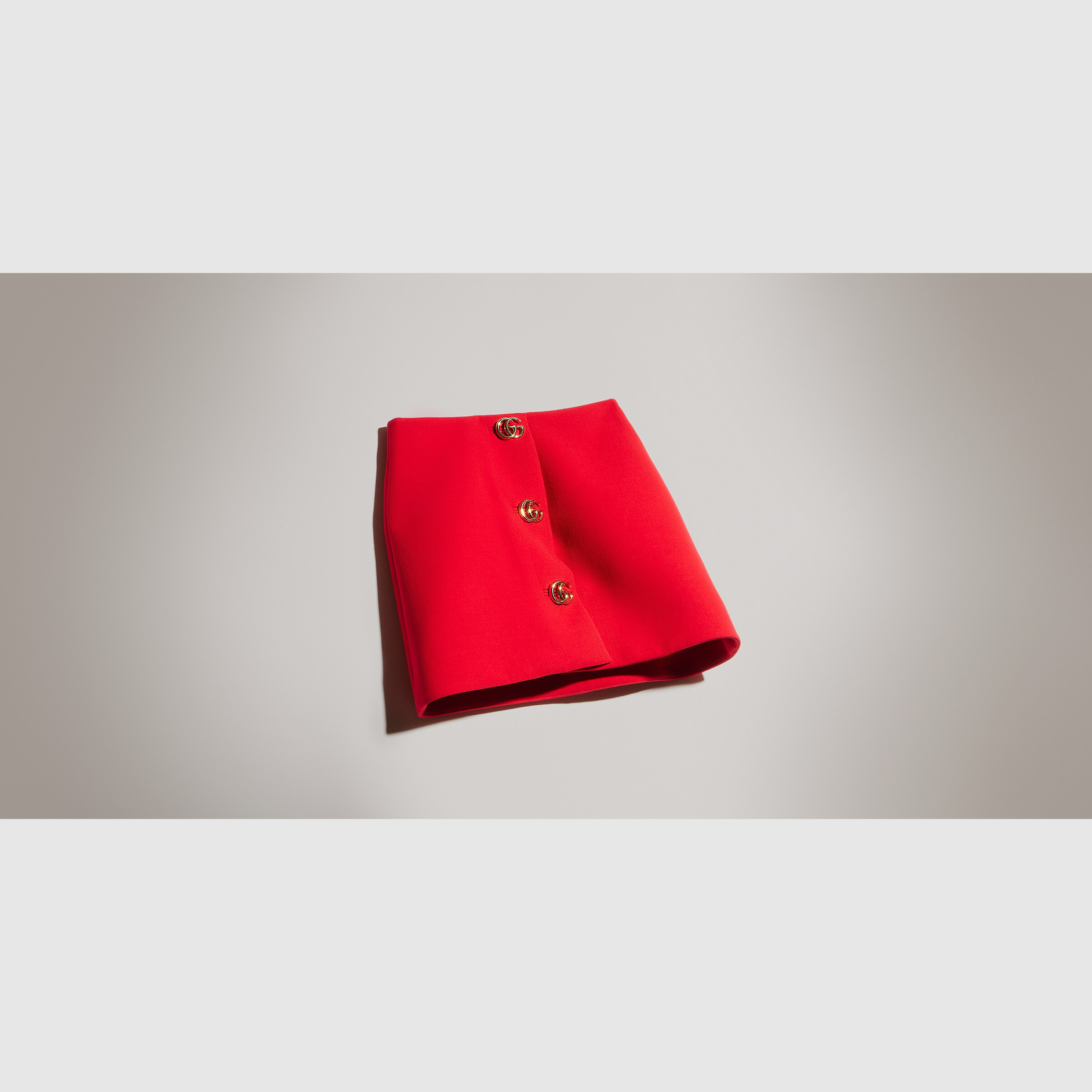 crêpe wool skirt with double g button