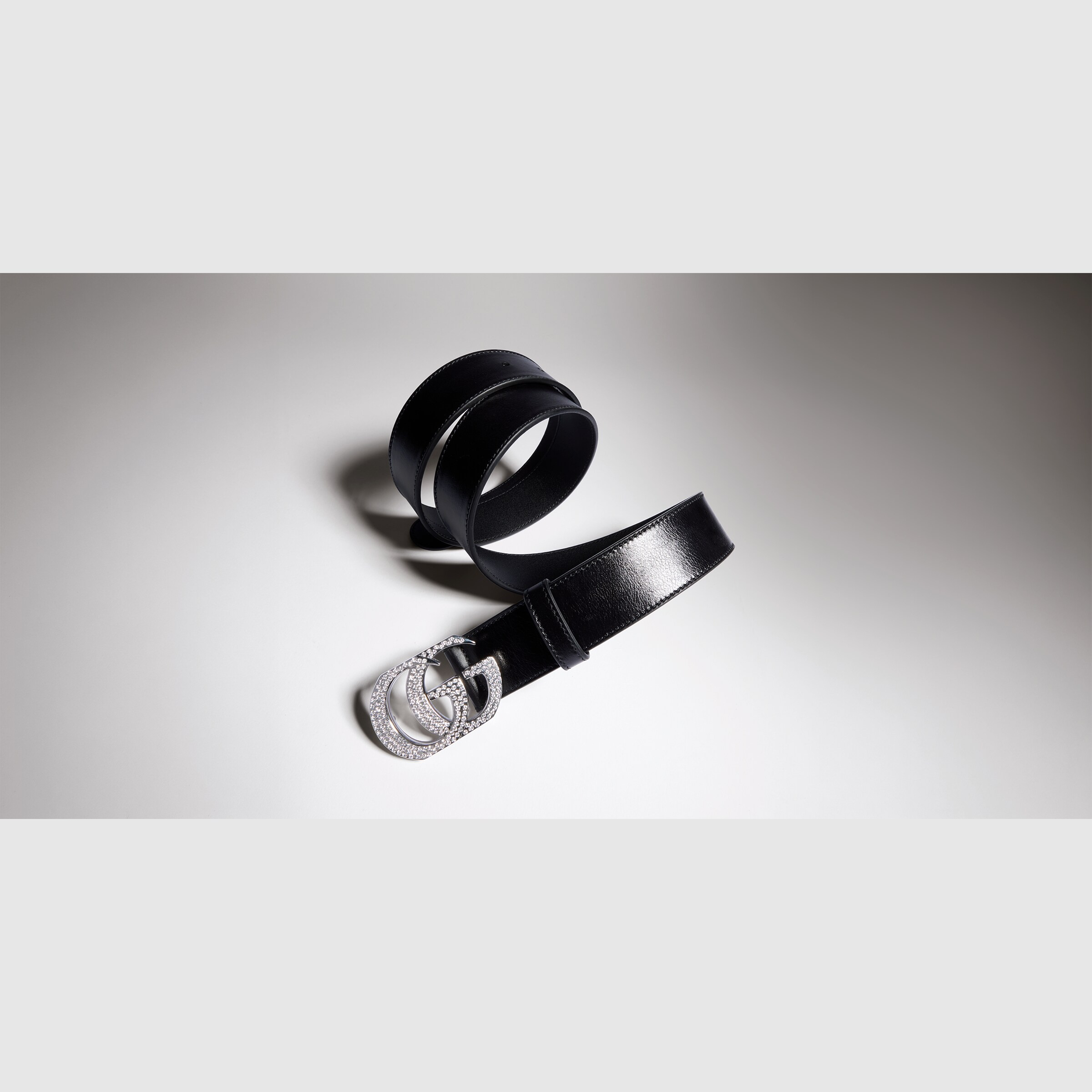 belt with double g crystal buckle