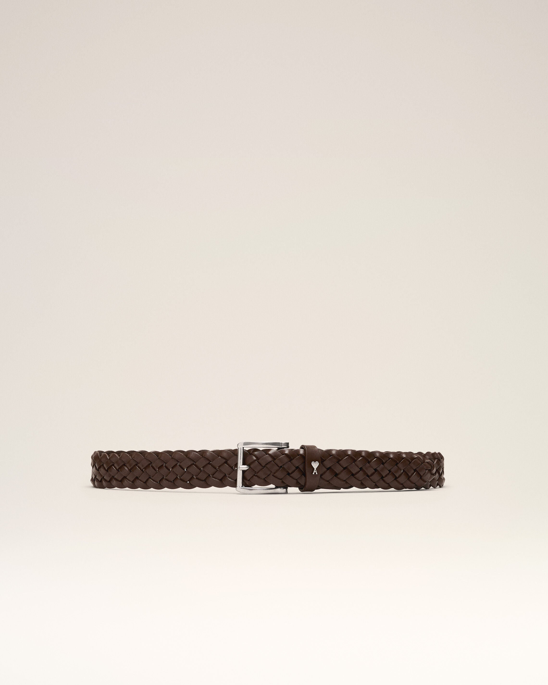 brown braided paris paris cow leather belt 30mm