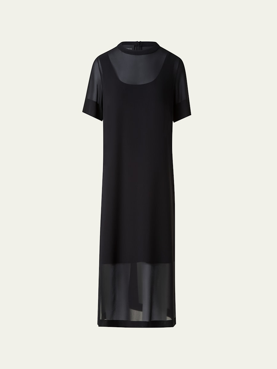 silk georgette tunic dress