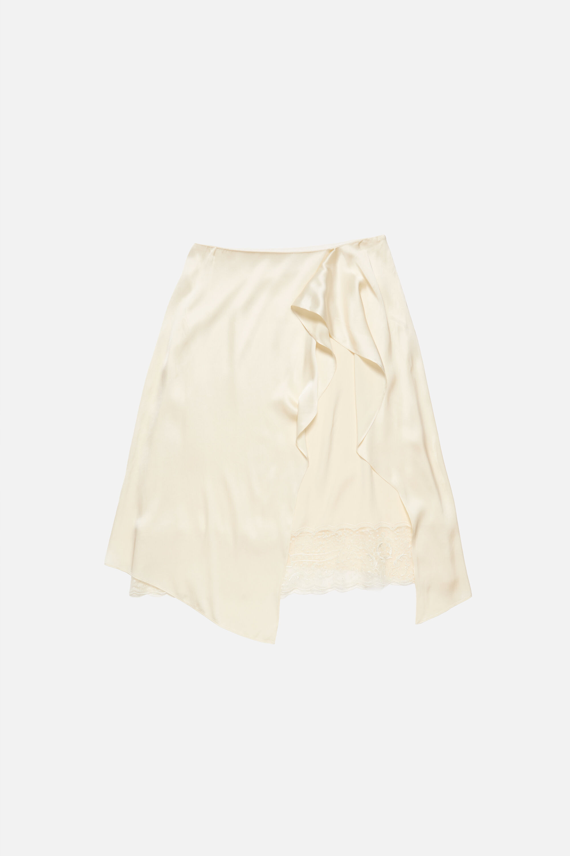 satin skirt – cream white