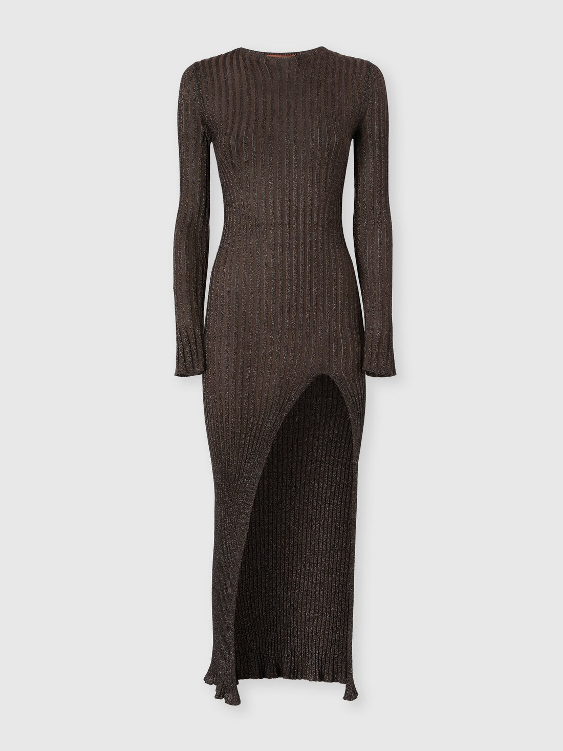 ribbed long dress with slit