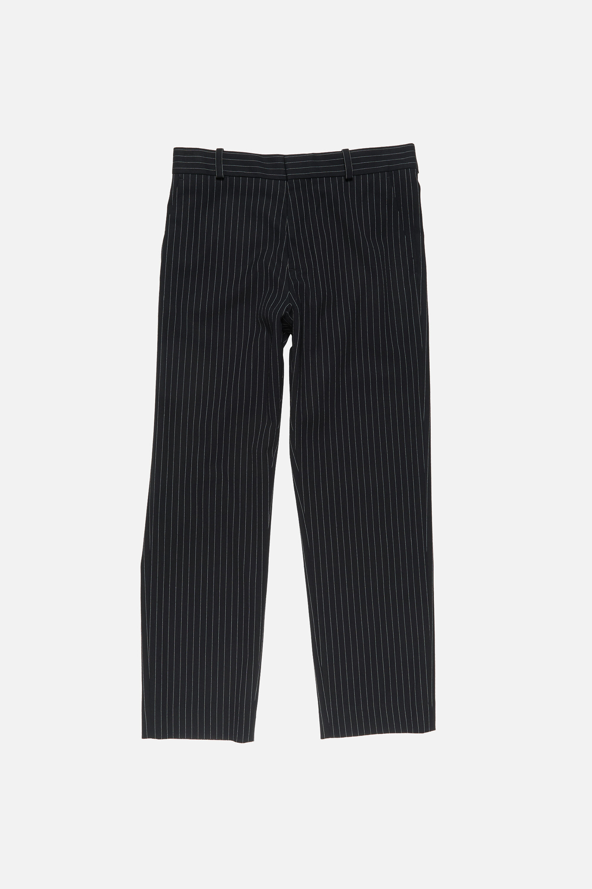 pinstripe suit trousers – navy/white