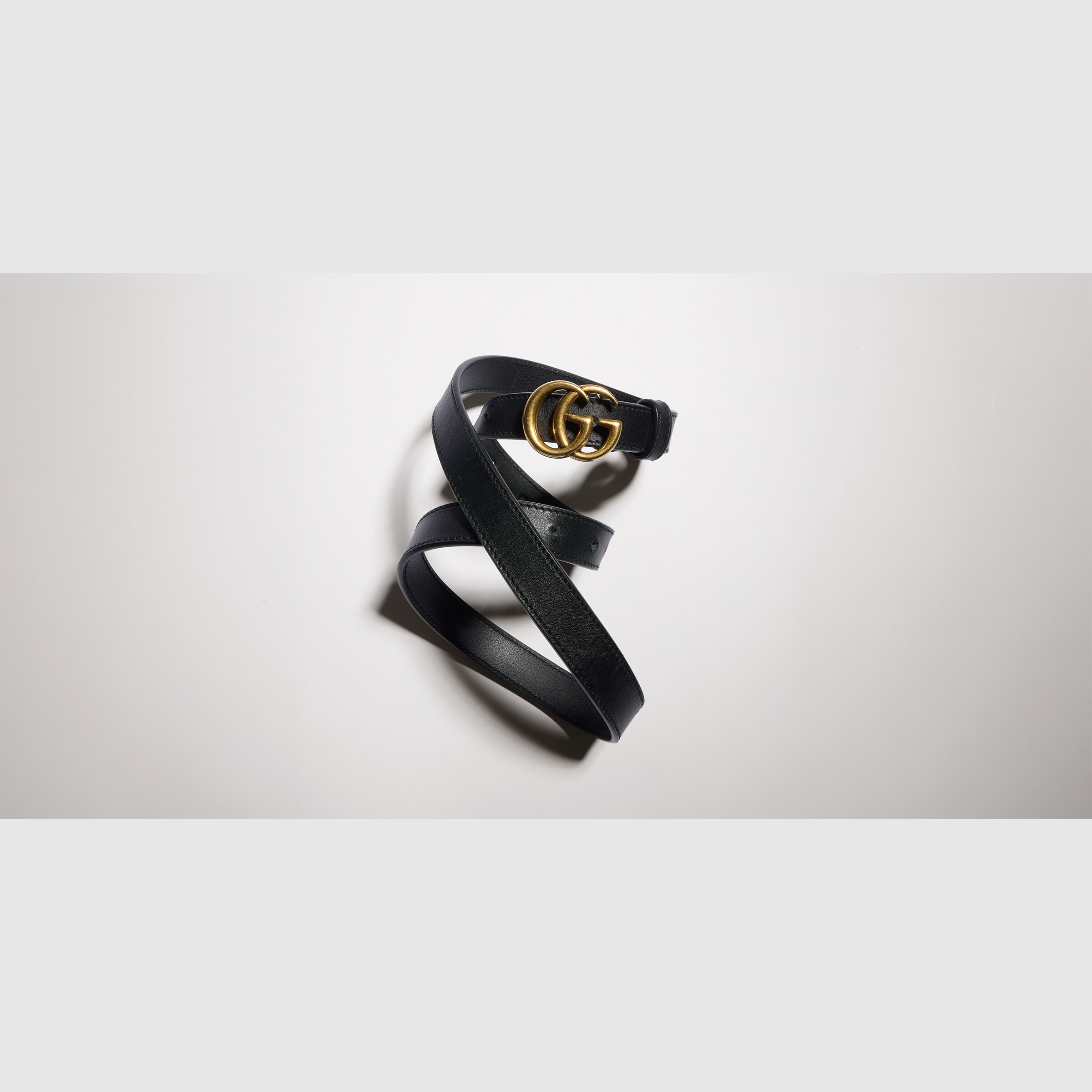 leather belt with double g buckle