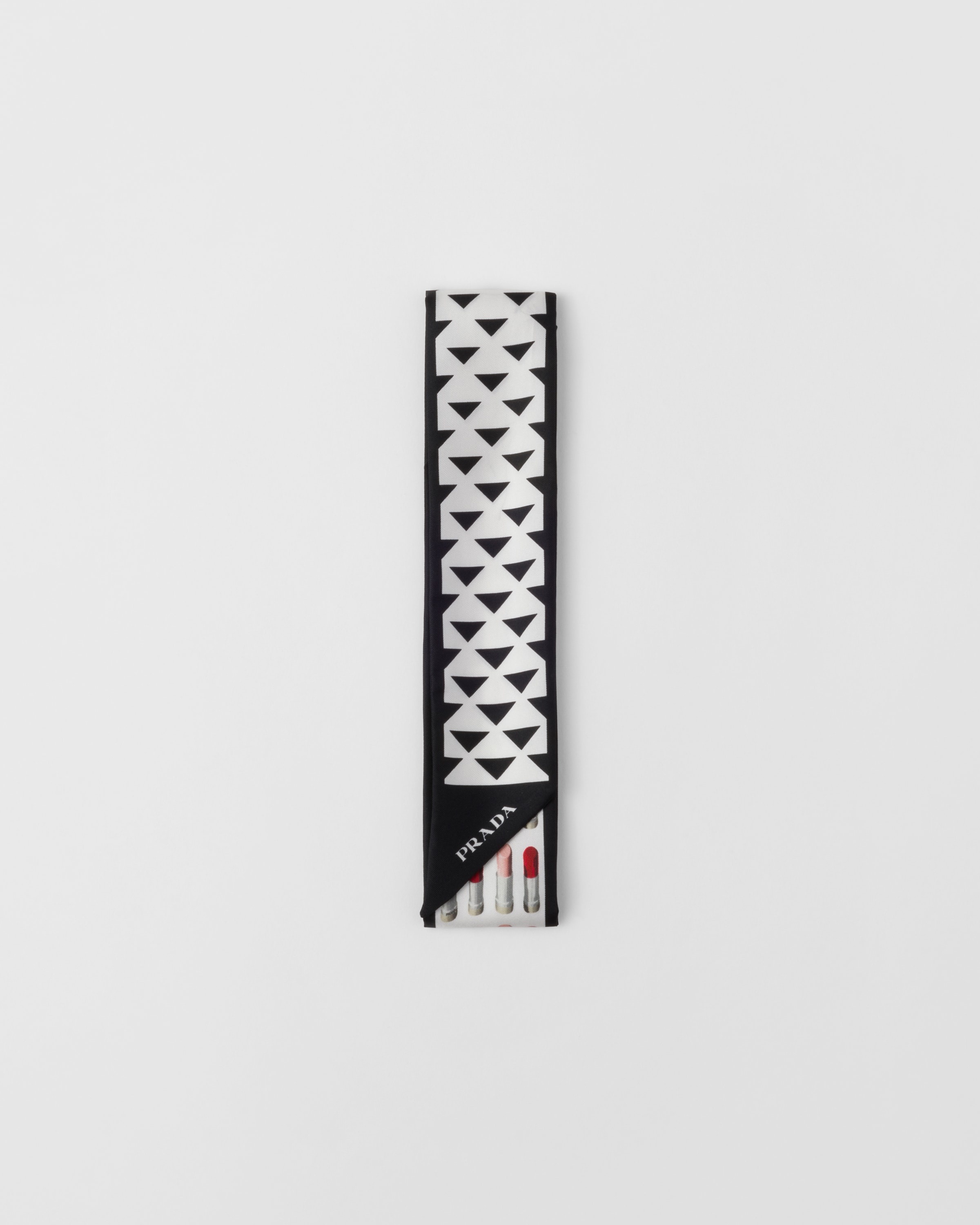 printed silk twill skinny scarf