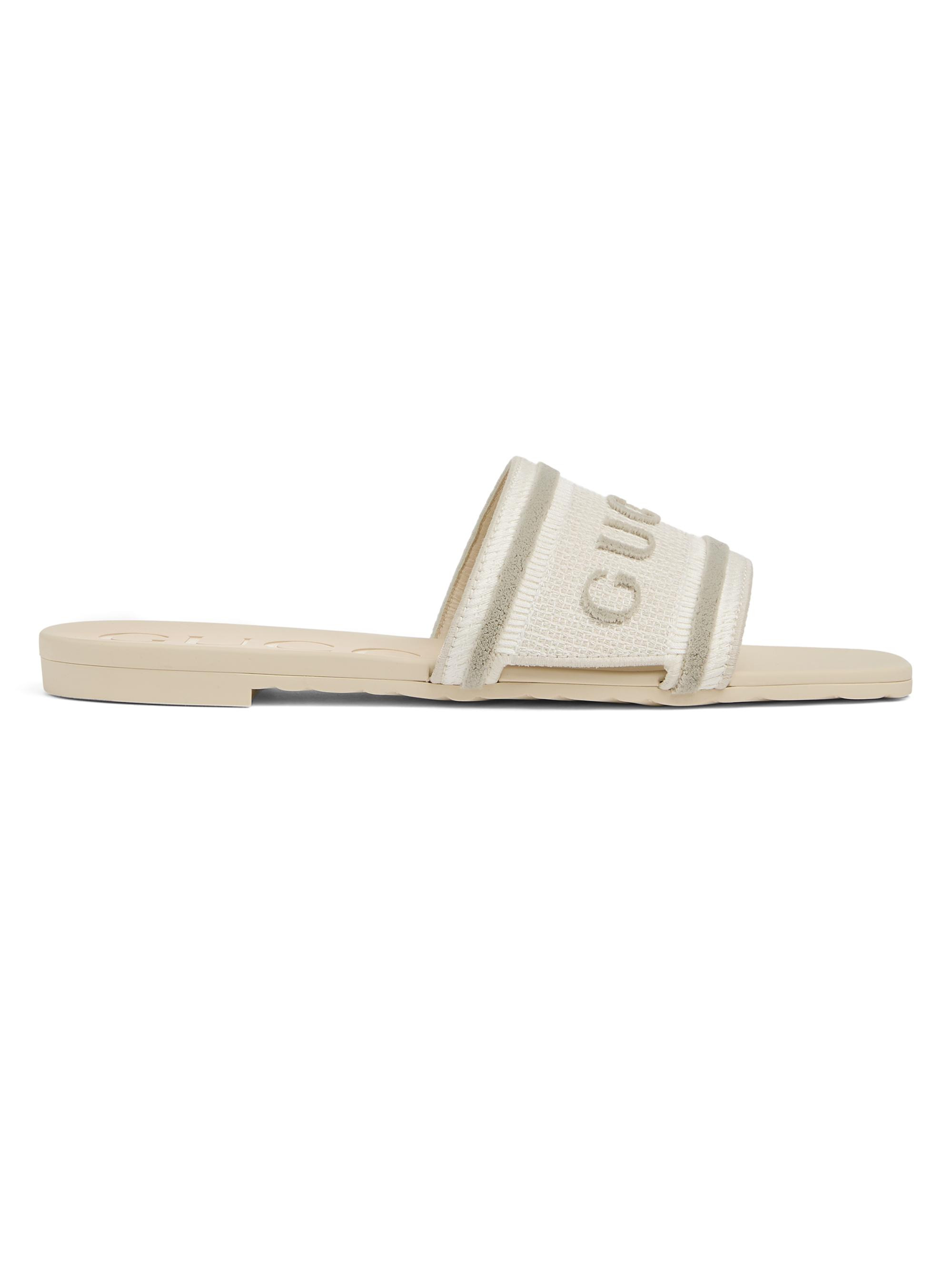 women's luna logo cotton canvas sandals - white