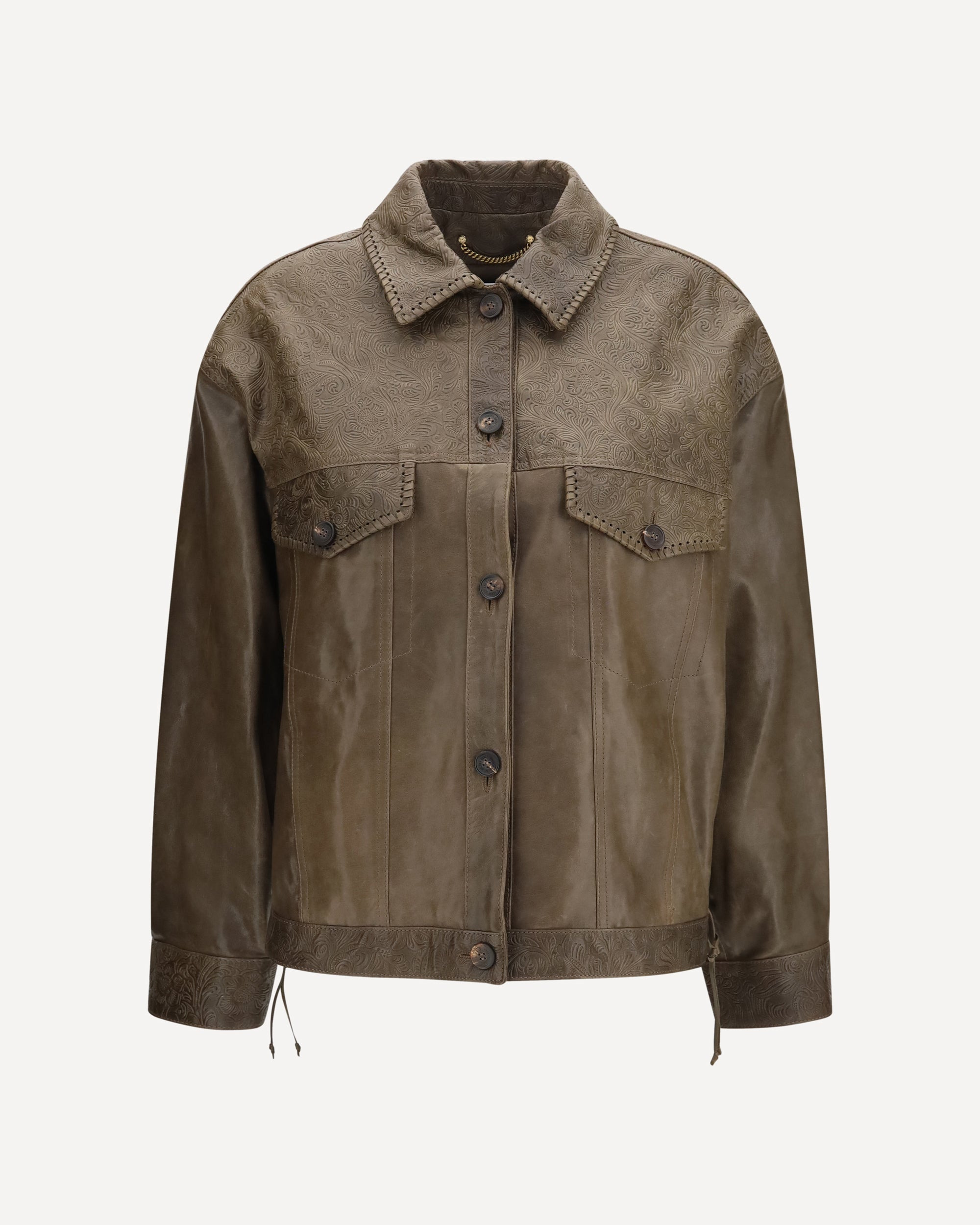 babete leather jacket with embossed details