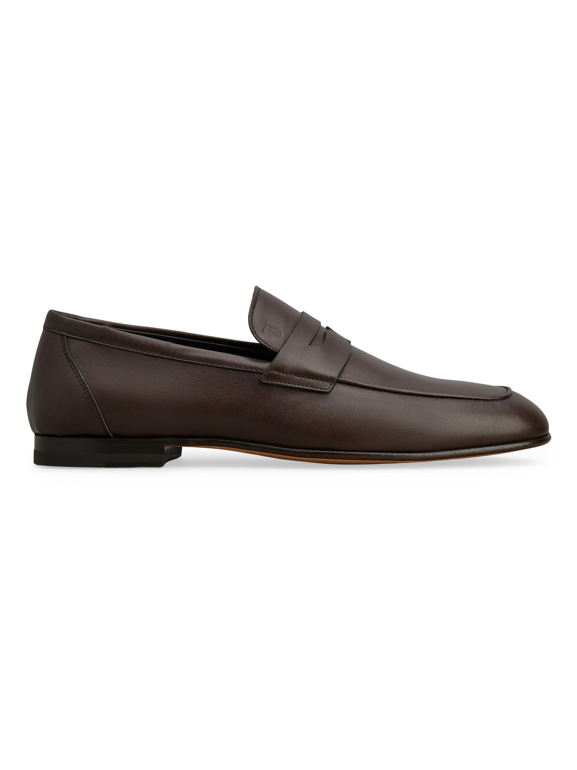 men's leather penny loafers - dark brown