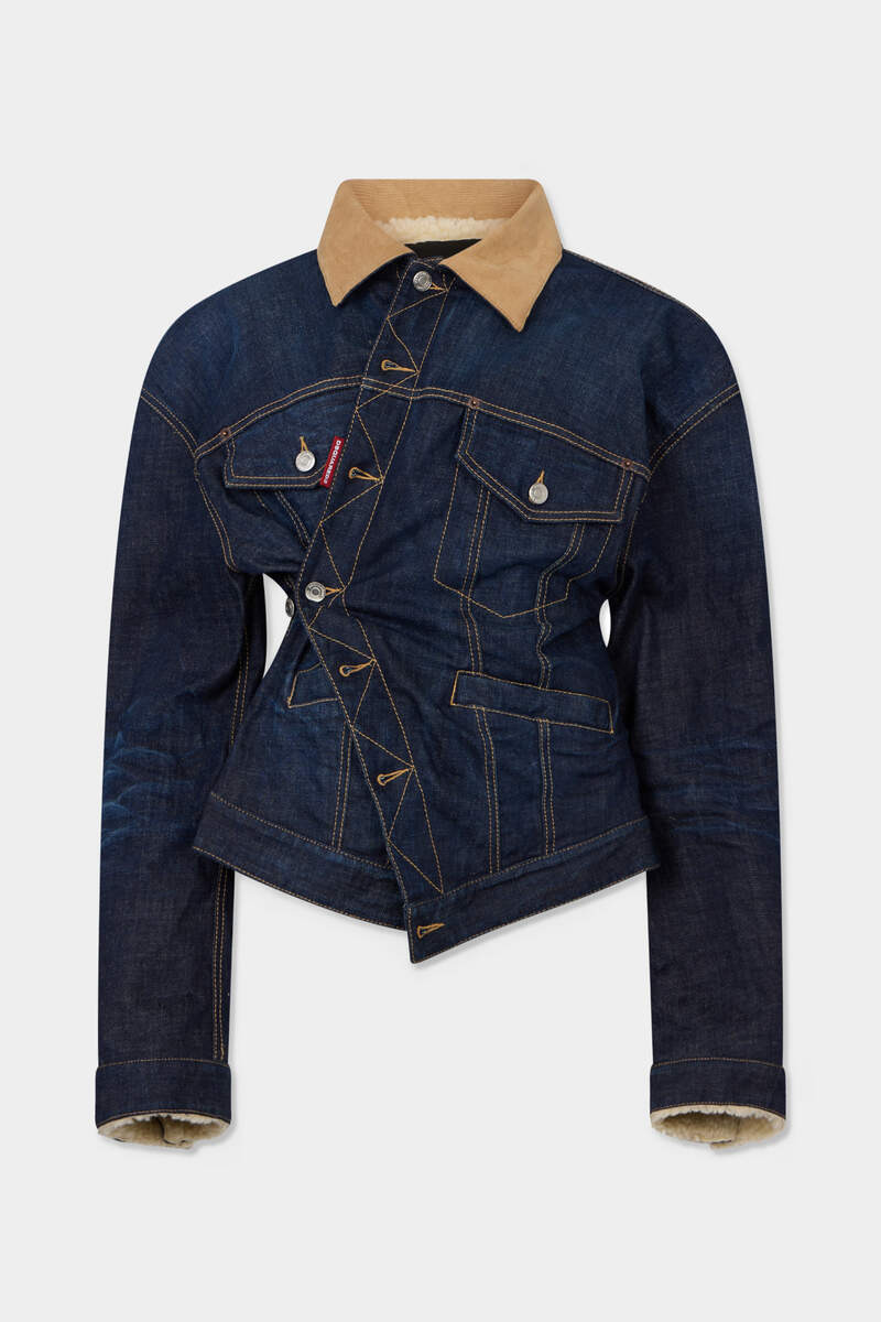 dark urban wrap oversized jean jacket
