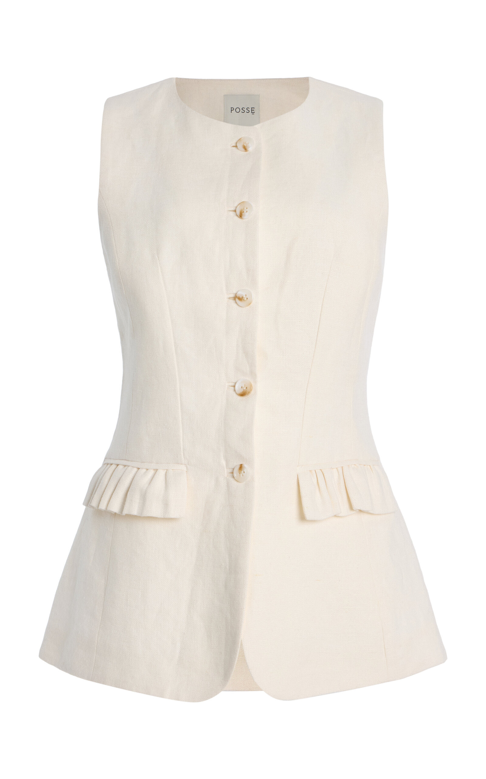 matilda linen vest white