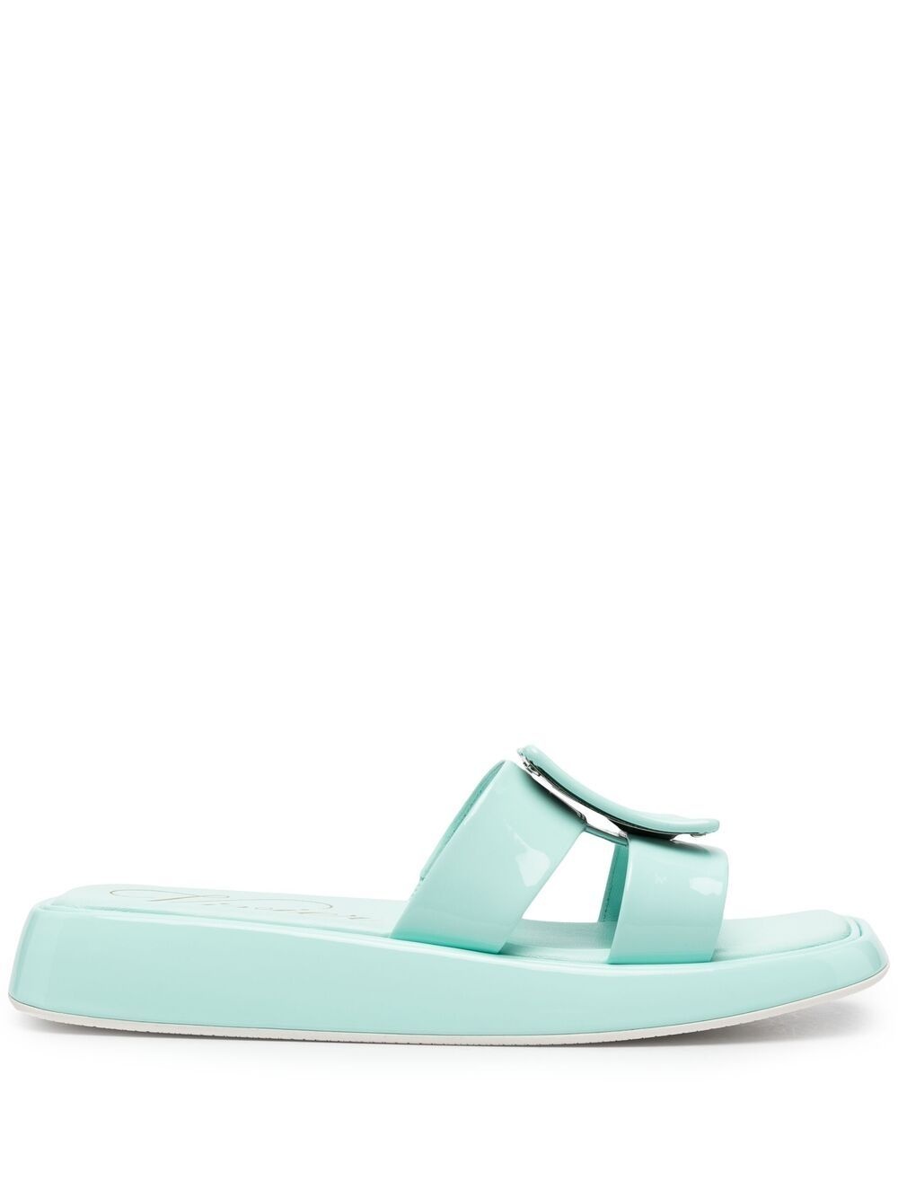 buckle-embellished slides