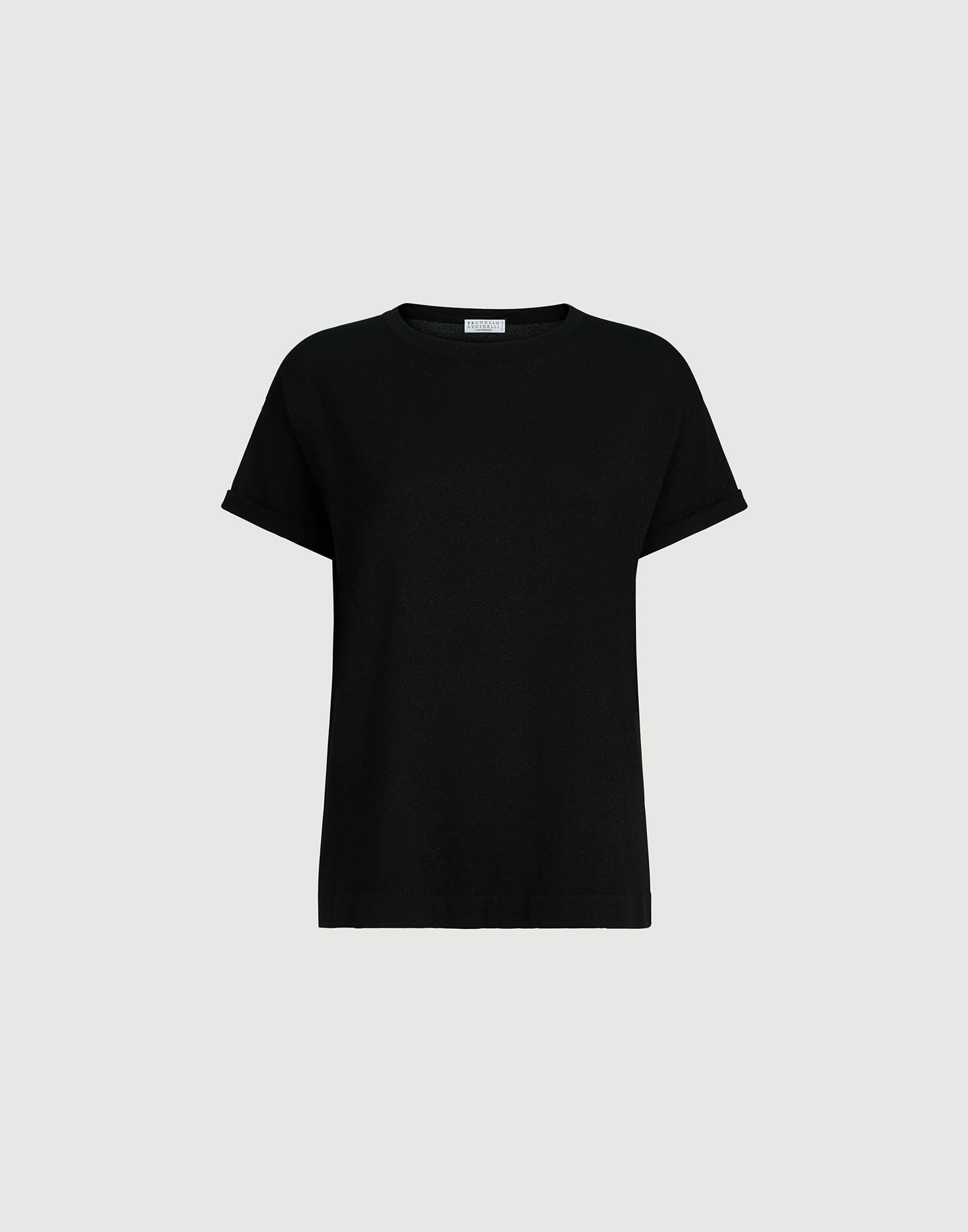 sparkling cashmere and silk lightweight knit t-shirt