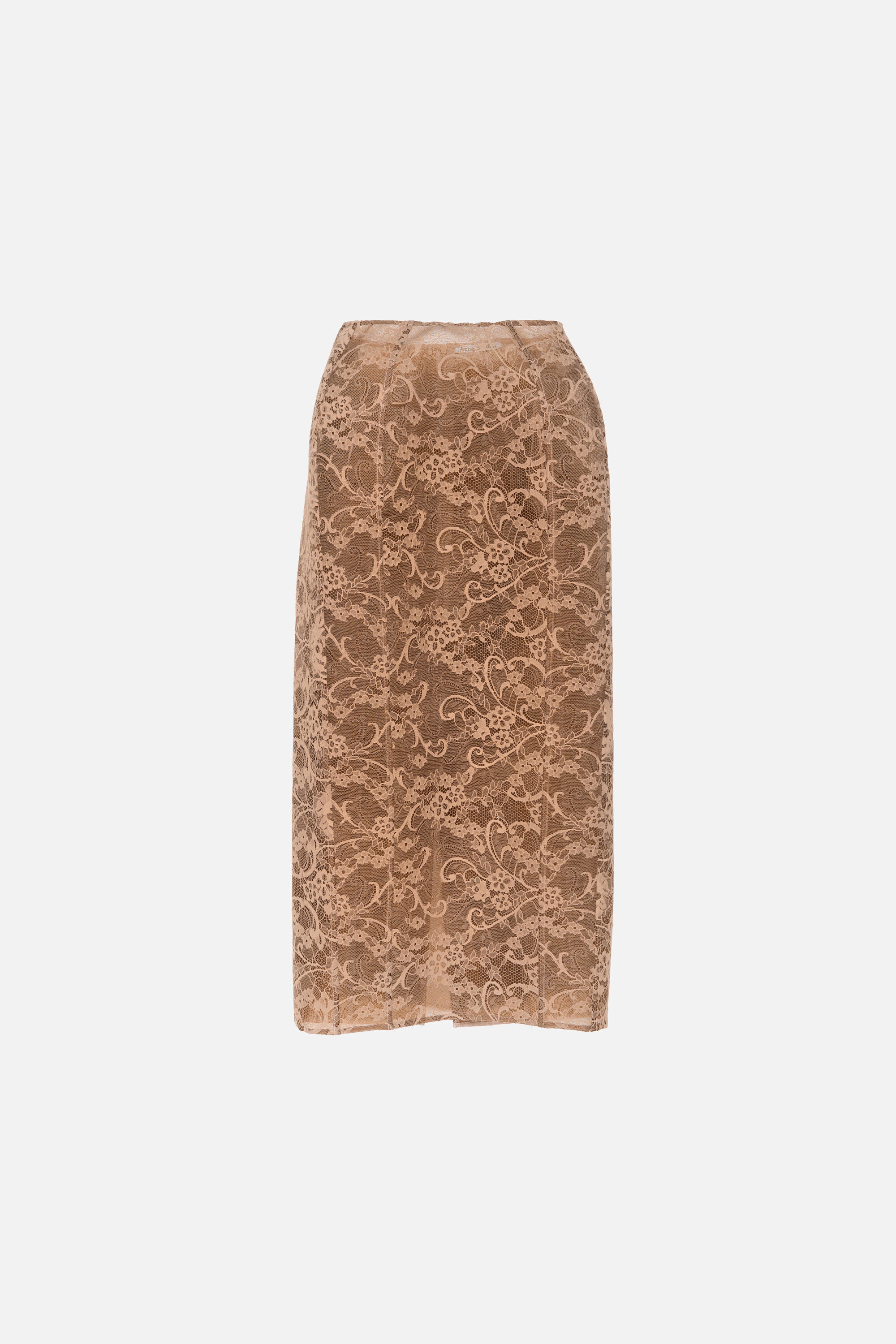 lace midi skirt – bronze brown