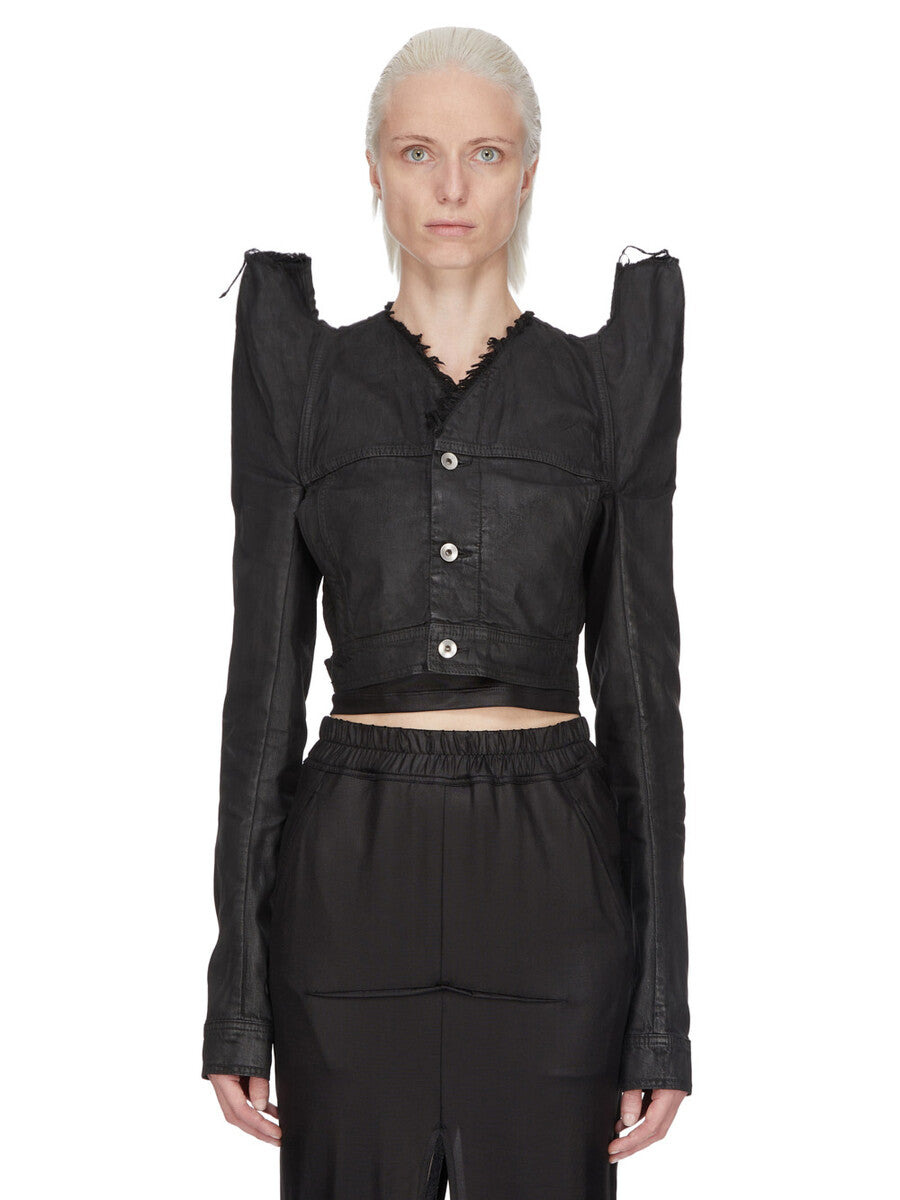 rick owens drkshdw frayed jacket