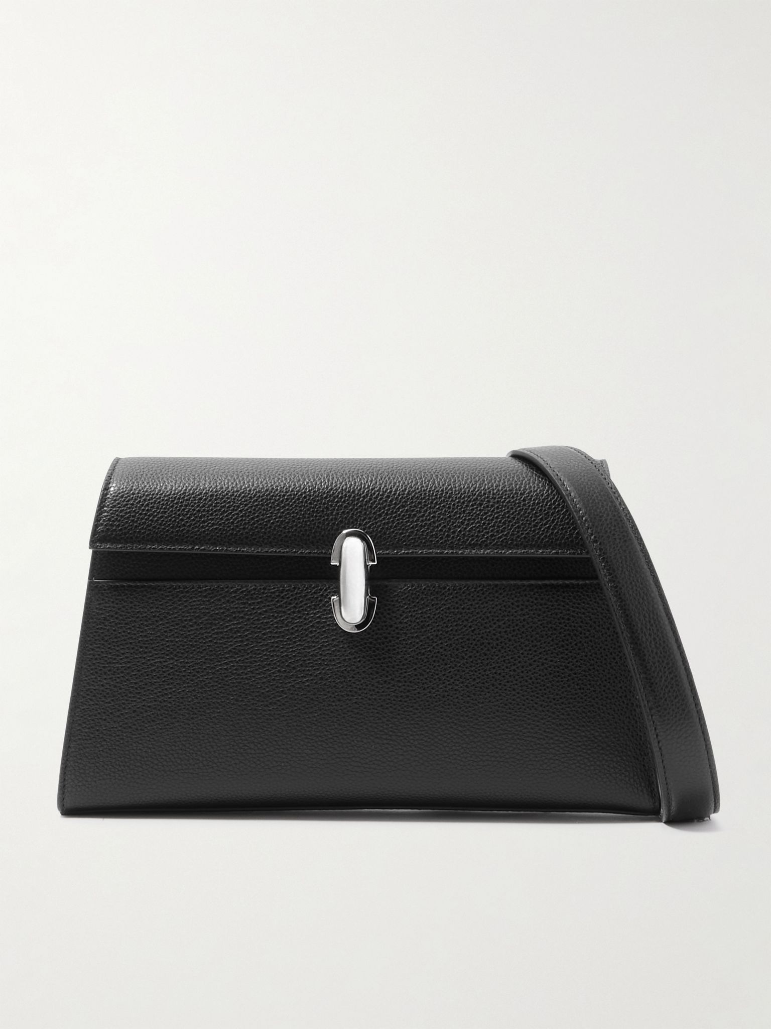 symmetry textured-leather shoulder bag black