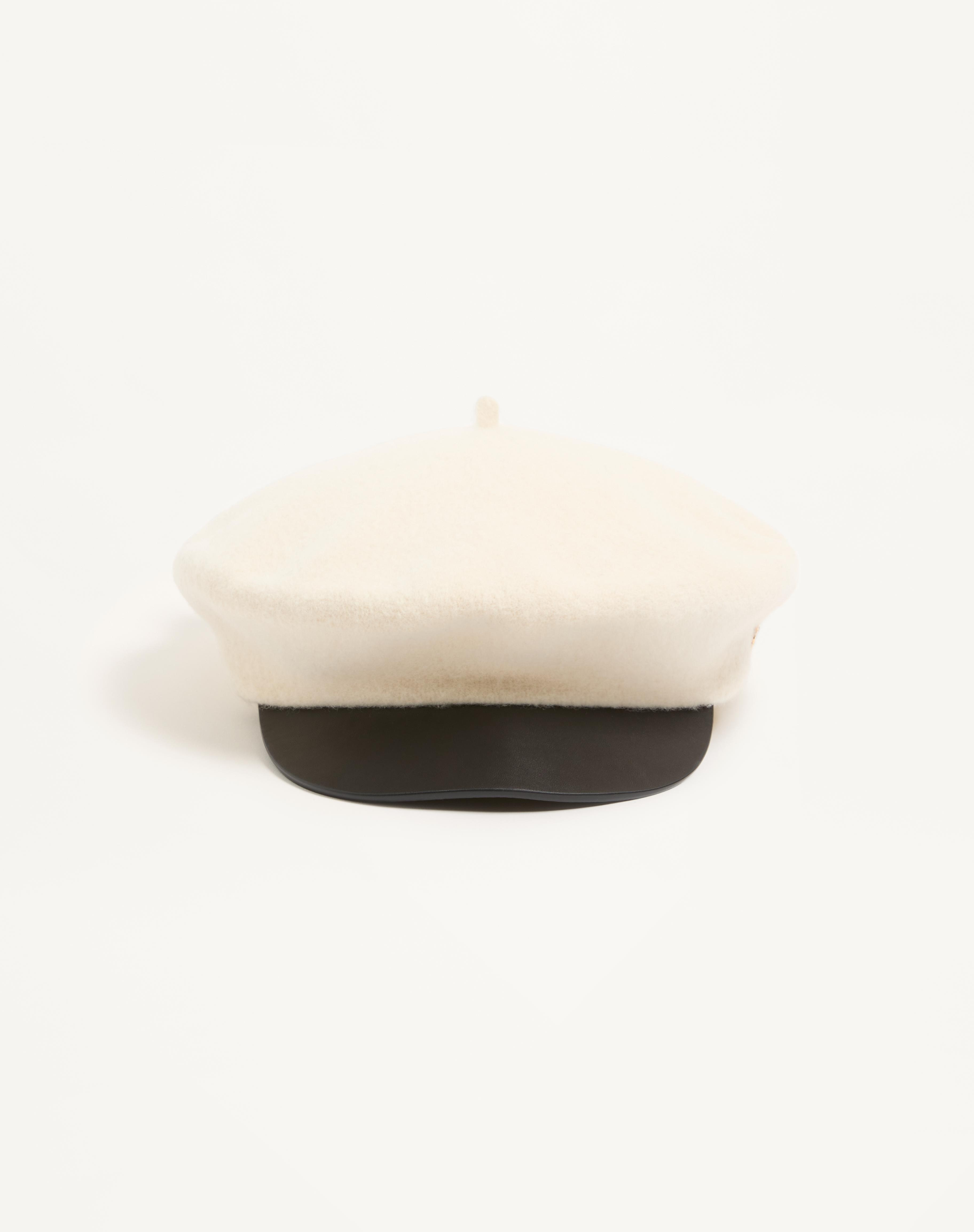 valentino garavani vlogo signature wool cap with leather visor