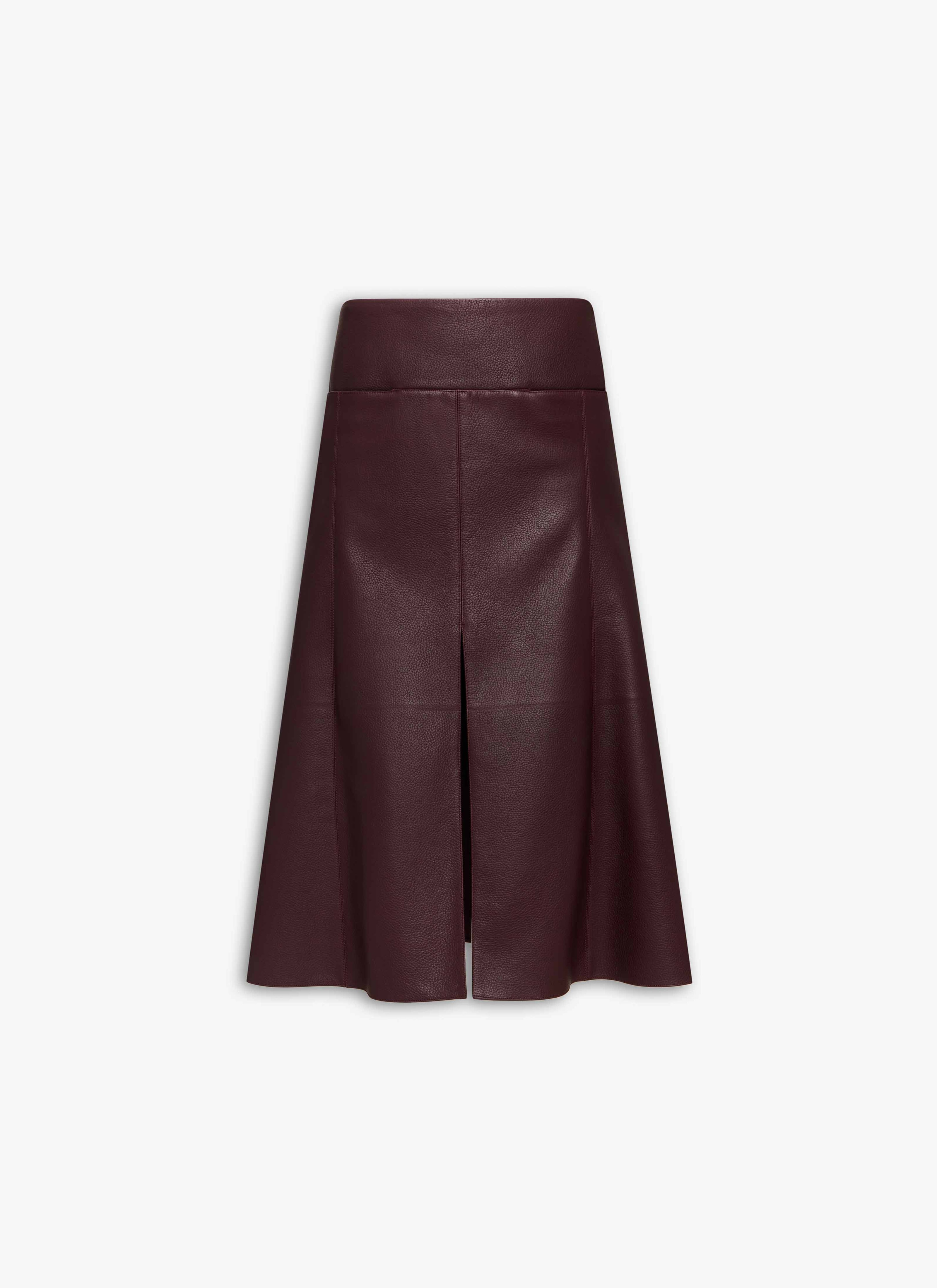 leather slit skirt