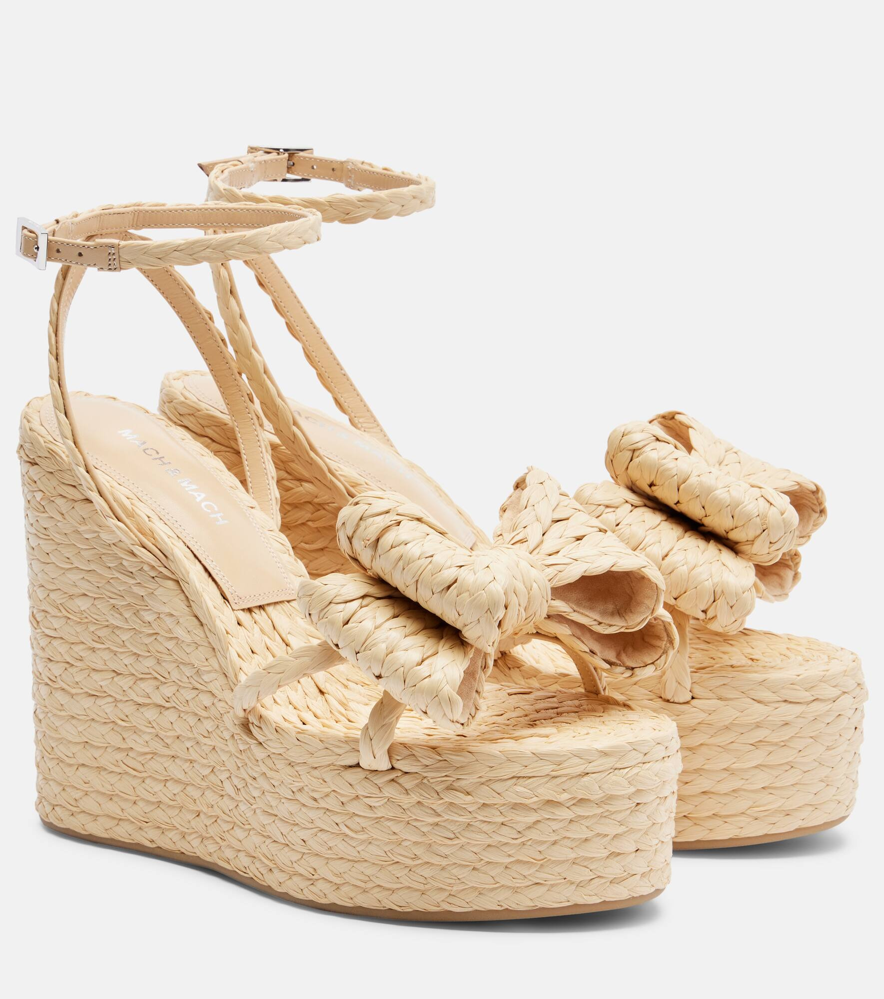 le cadeau raffia espadrille wedges